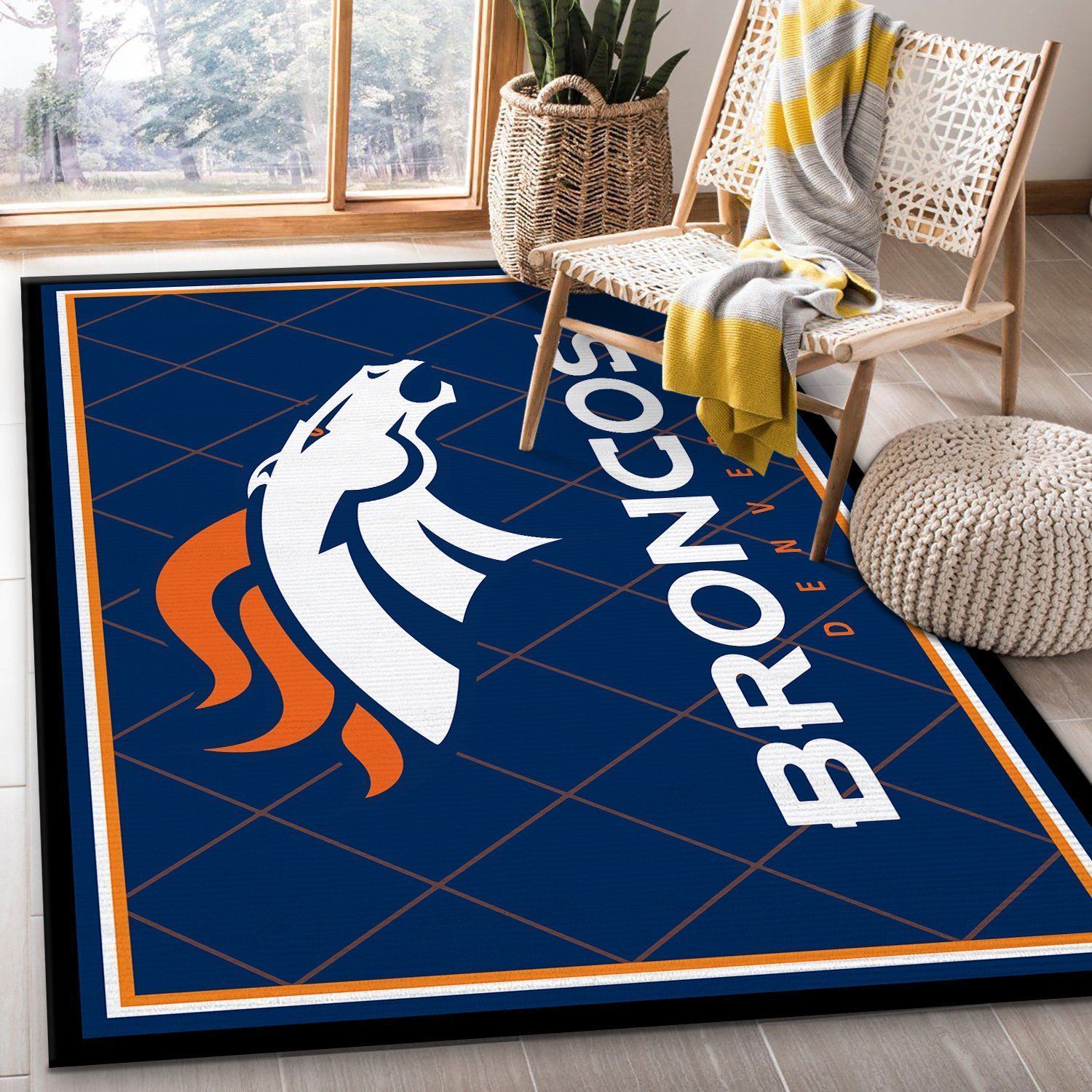 Denver Broncos rug Football rug Floor Decor DB012812 The US Decor - Indoor Outdoor Rugs