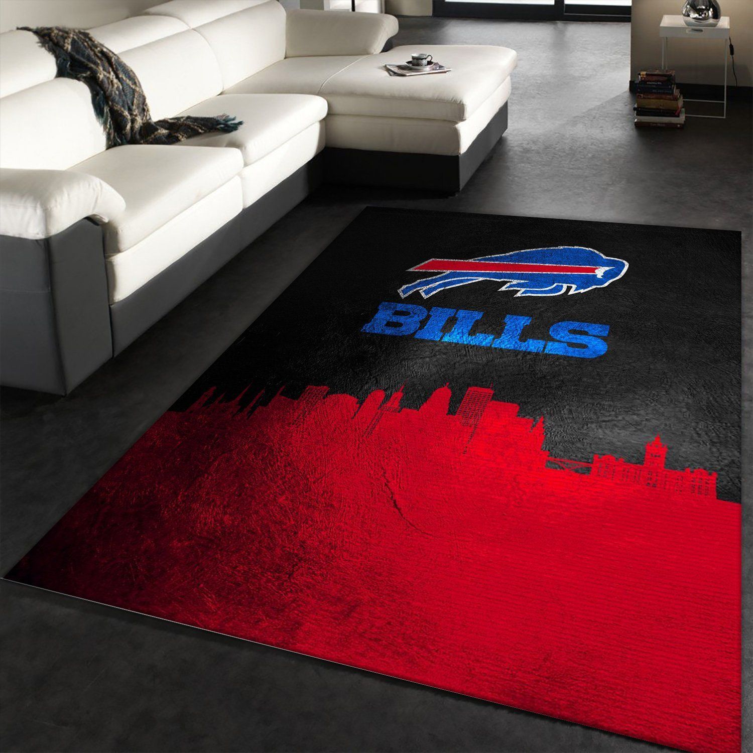 Buffalo Bills Skyline NFL Area Rug Carpet, Living Room Rug, Christmas Gift US Decor - Indoor Outdoor Rugs