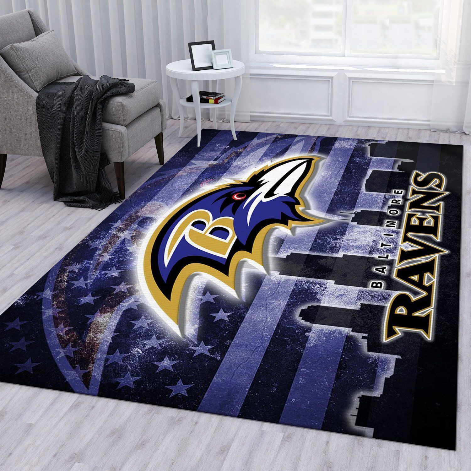 Baltimore Ravens Nfl Area Rug For Christmas Bedroom Rug Home US Decor - Indoor Outdoor Rugs