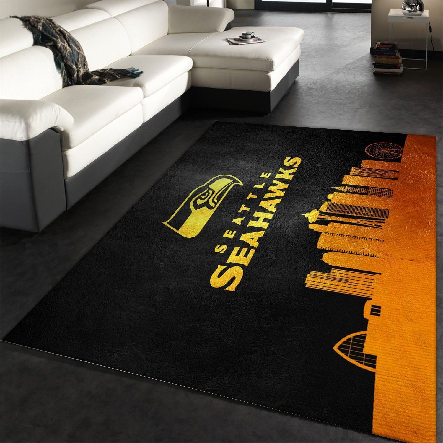 Seattle Seahawks Skyline NFL Area Rug For Christmas, Living Room Rug, Home US Decor - Indoor Outdoor Rugs