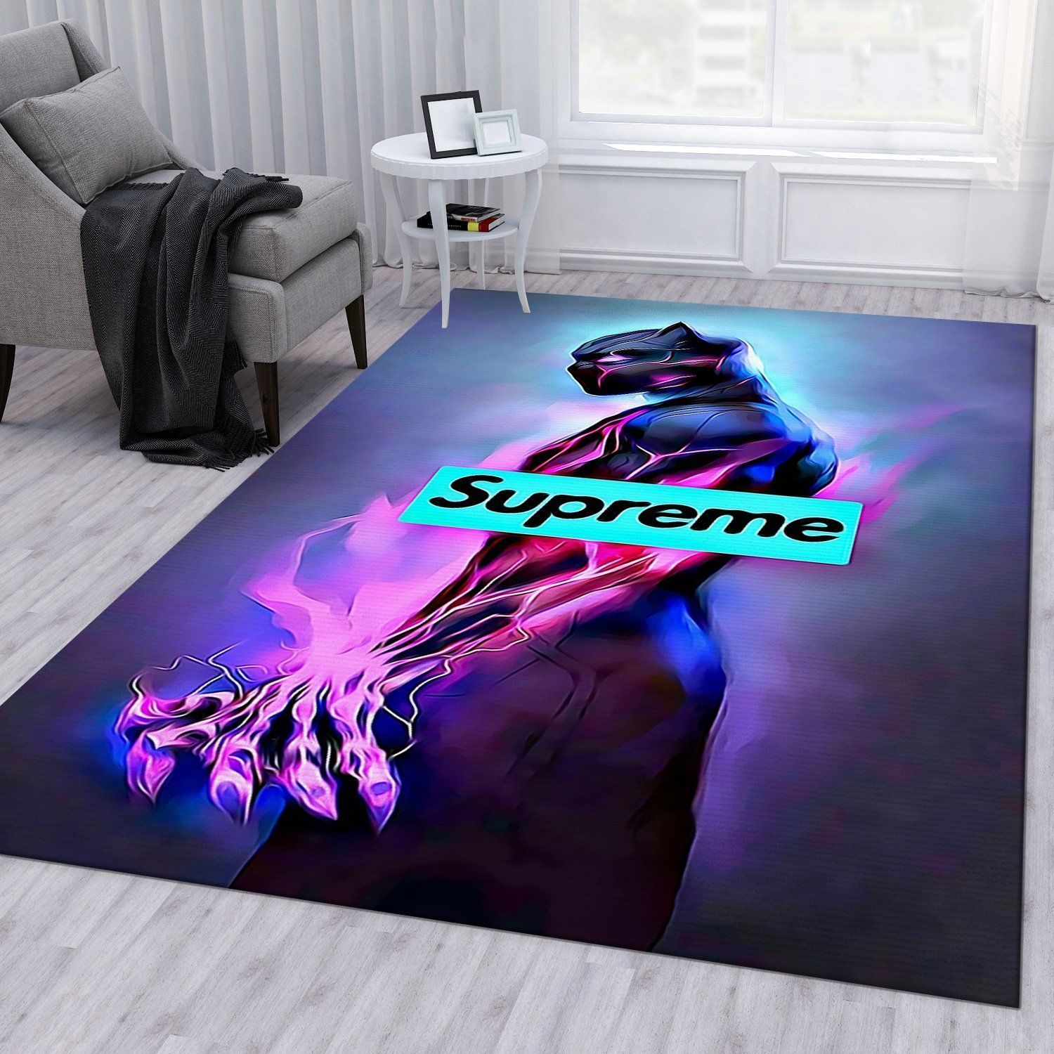 Black Panther Supreme Area Rug For Gift Bedroom Rug Home US Decor - Indoor Outdoor Rugs