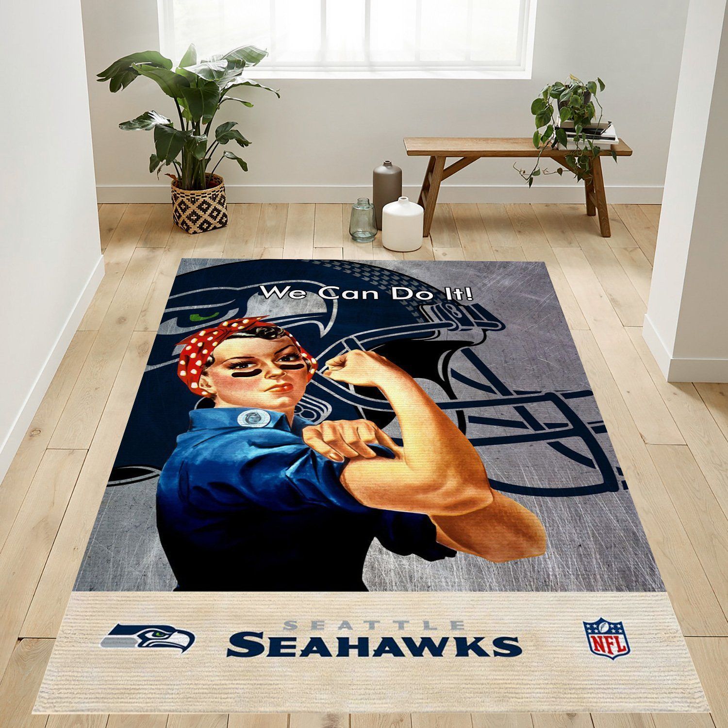 Seattle Seahawks Nfl Area Rug Bedroom Rug Home Decor Floor Decor - Indoor Outdoor Rugs