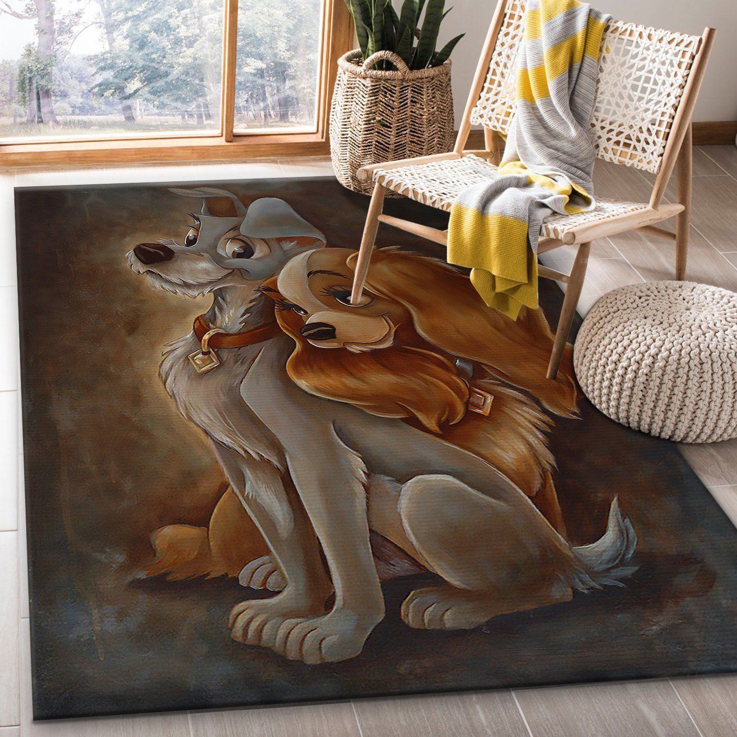 Lady and The Tramp Area Rug Geeky Carpet Floor Decor - Indoor Outdoor Rugs