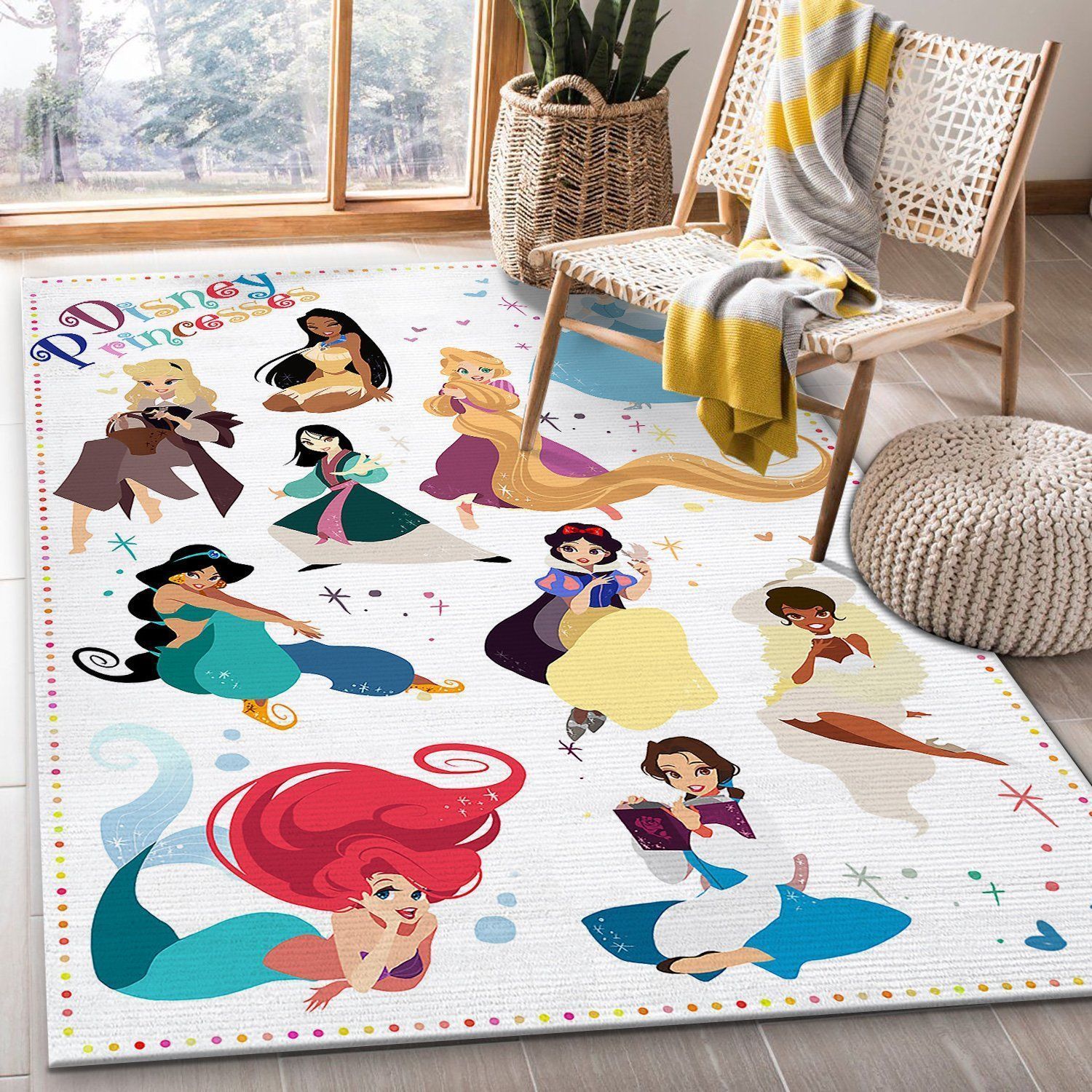 Disney Princess Family Area Rugs Disney Movies Living Room Carpet Floor Decor The US Decor - Indoor Outdoor Rugs