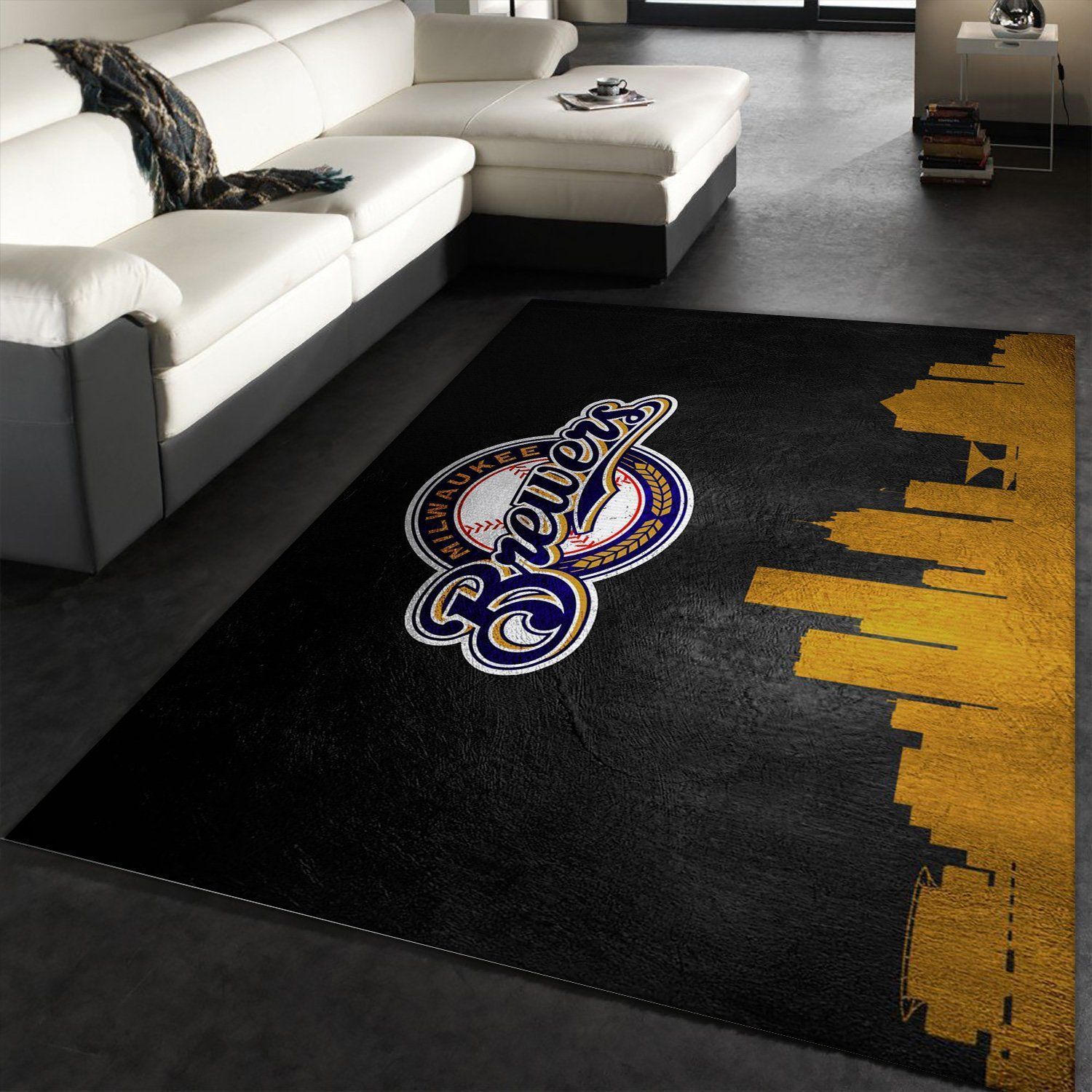 Milwaukee Brewers Skyline Area Rug For Christmas, Living room and bedroom Rug, US Gift Decor - Indoor Outdoor Rugs