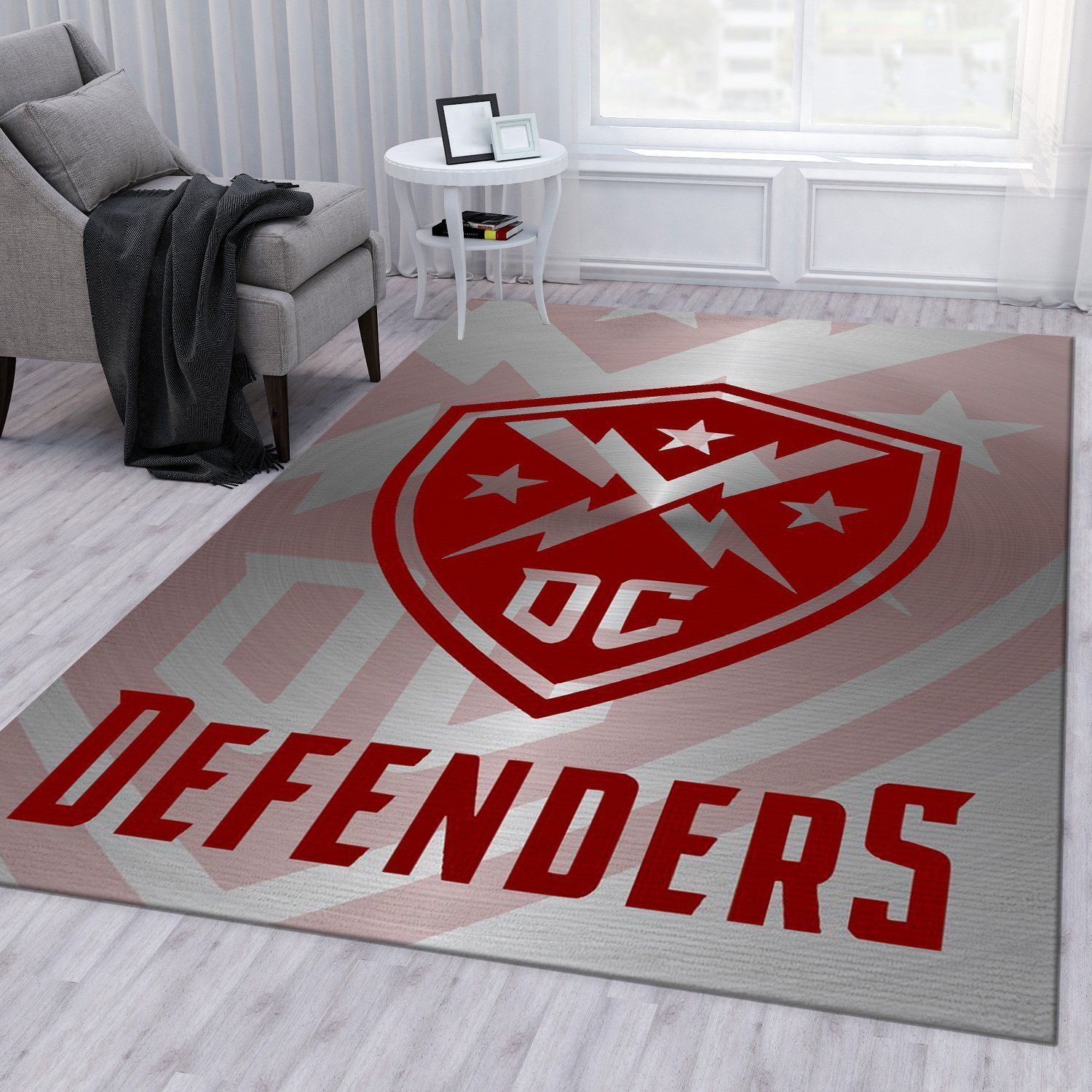 Dc Defenders Xfl Nfl Area Rug Living Room Rug US Gift Decor - Indoor Outdoor Rugs