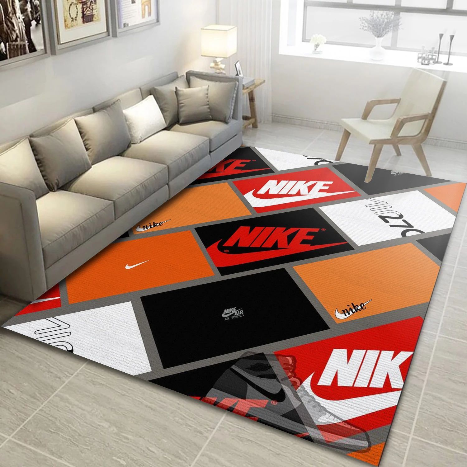 Nike Sneaker Box , Bedroom Rug - Family US Decor - Indoor Outdoor Rugs