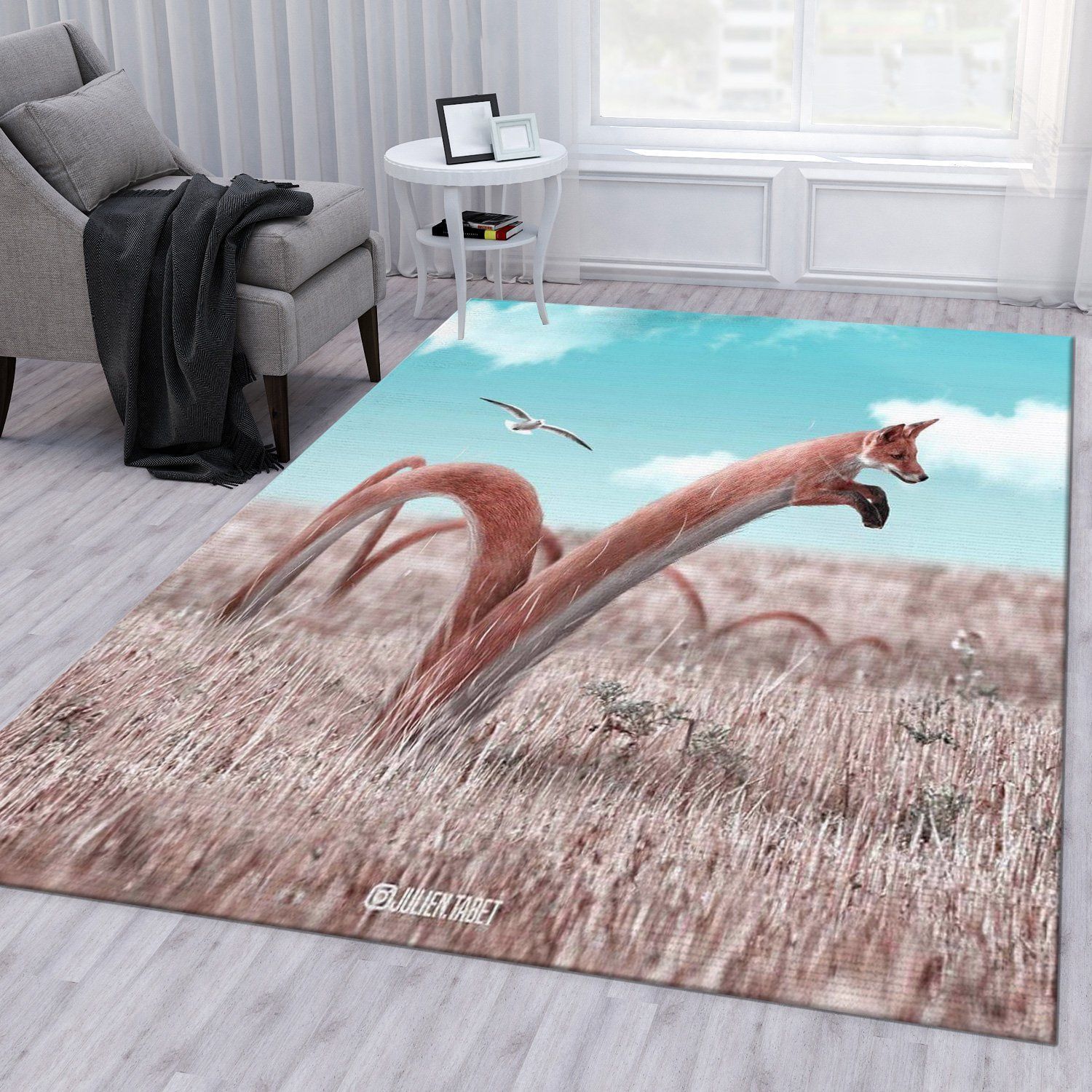 Fox Area Rug Bedroom Rug Home Decor Floor Decor - Indoor Outdoor Rugs