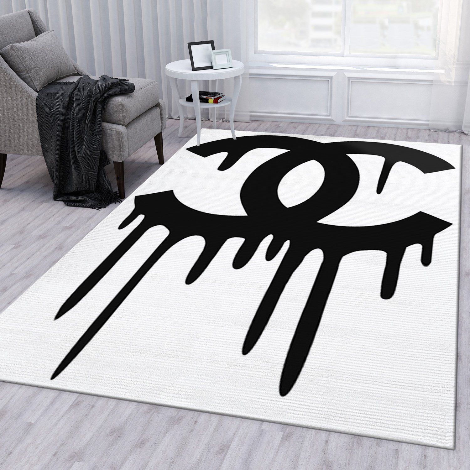 Chanel Area Rug For Christmas Fashion Brand Rug Bedroom Rug Home Decor Floor Decor - Indoor Outdoor Rugs