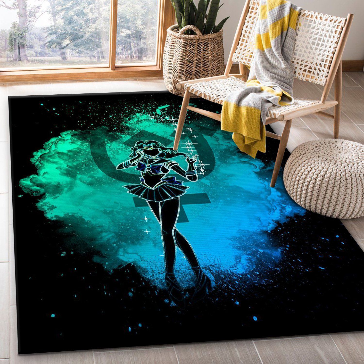 Neptune Soul Manga Hero Area Rug, Bedroom, Christmas Gift US Decor - Indoor Outdoor Rugs