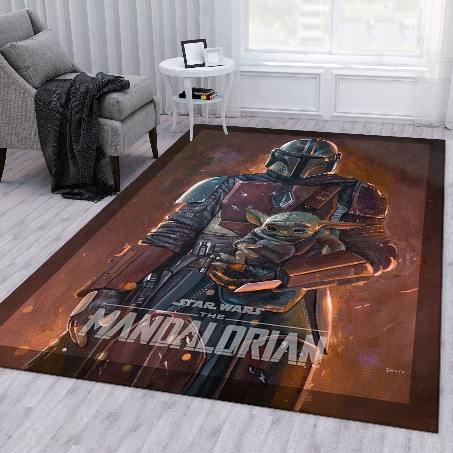 Mandalorian Baby Yoda Ver11 Rug Living Room Rug Home Decor - Indoor Outdoor Rugs