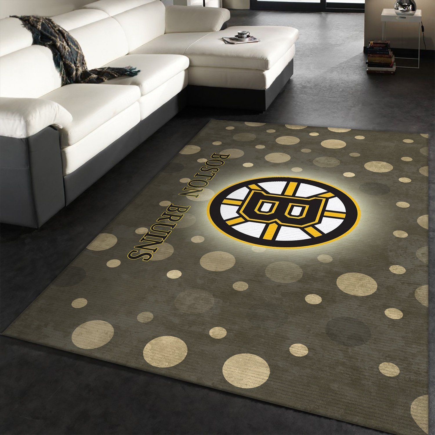 Boston Bruins Logo NHL Hockey Area Rug Floor Decor The US Decor - Indoor Outdoor Rugs