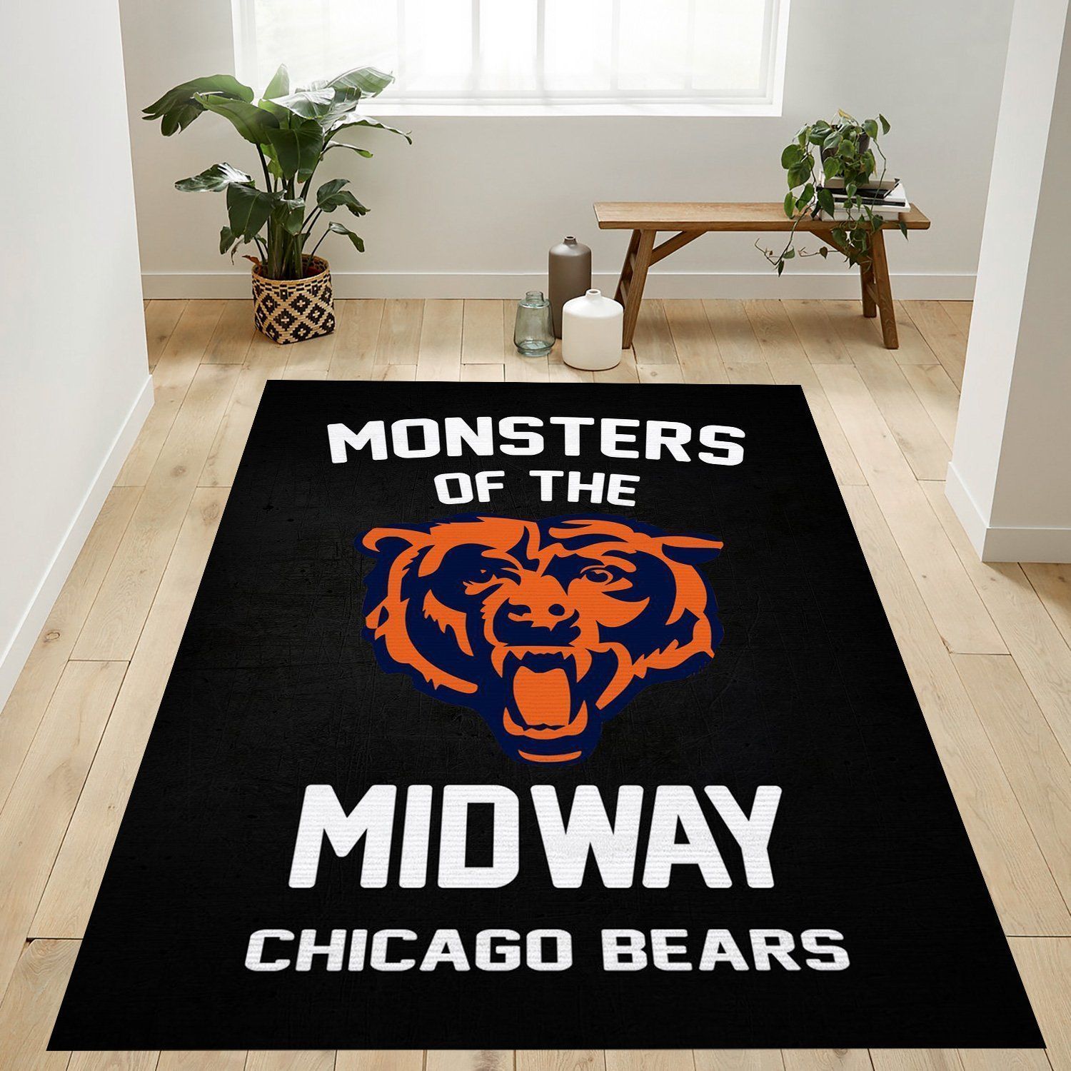 Monsters Of The Midway Nfl Team Logo Rug Living Room Rug Home Decor Floor Decor - Indoor Outdoor Rugs