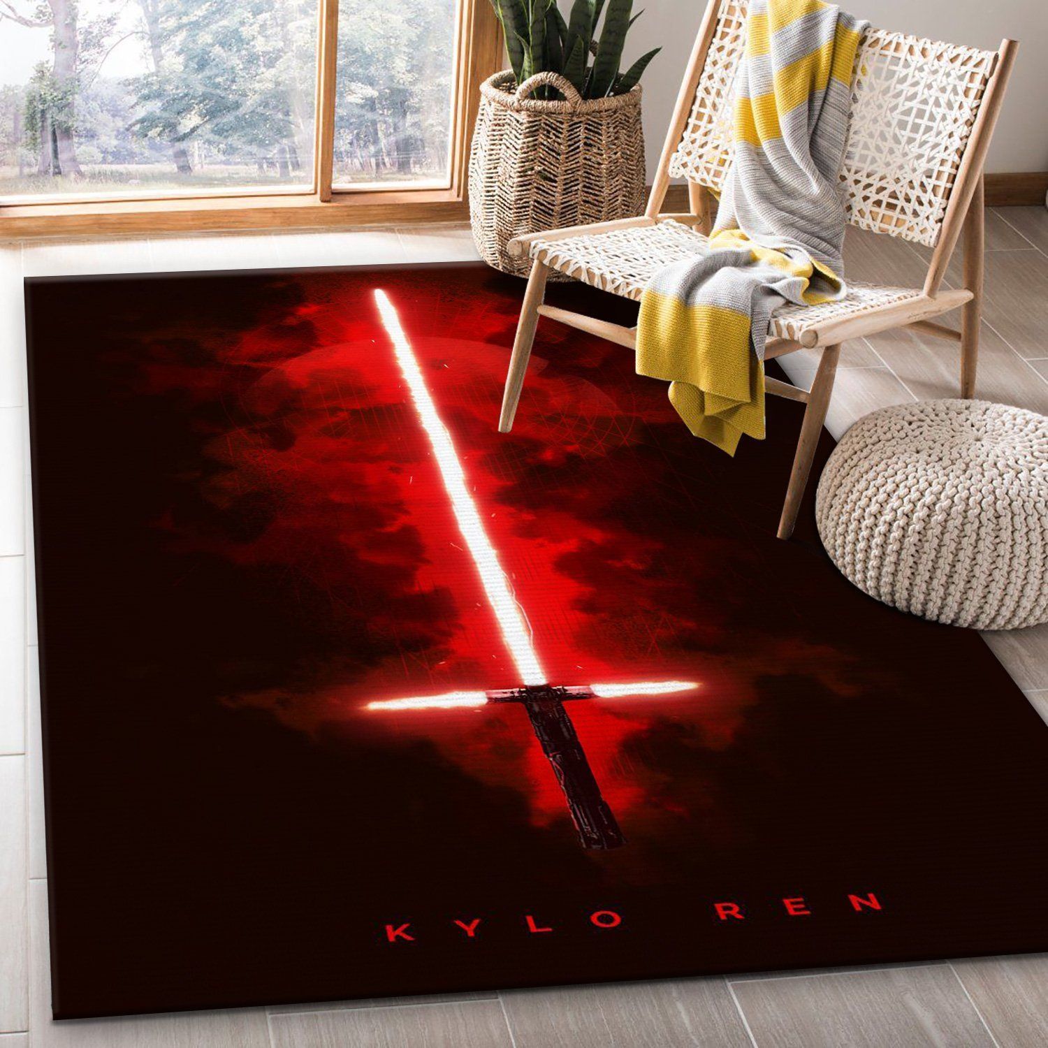 Kylo Ren Star Wars Movie Rug Star Wars Lightsabers Rug US Gift Decor - Indoor Outdoor Rugs