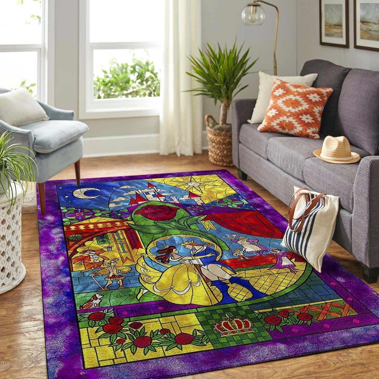 Beauty And The Beast Disney Ver 1 Living Room Area Rug Carpet, Kitchen Rug, US Gift Decor - Indoor Outdoor Rugs