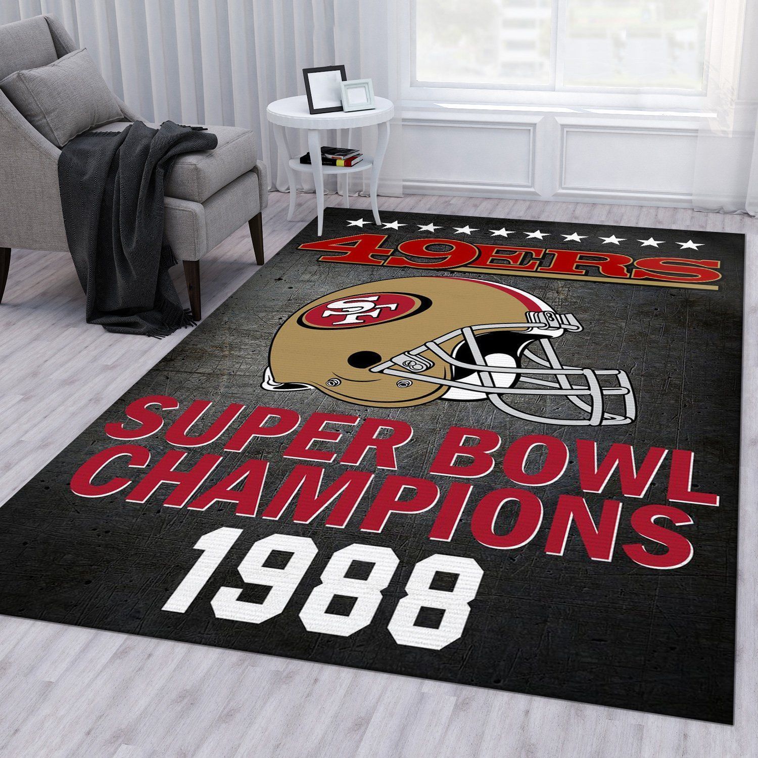 San Francisco 49ers 1988 Nfl Area Rug Bedroom Rug Home US Decor - Indoor Outdoor Rugs