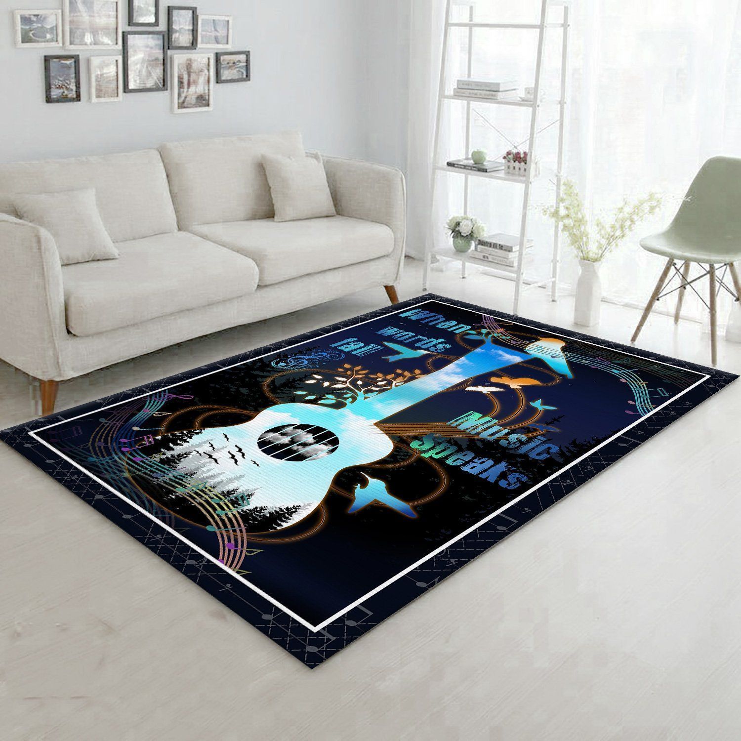 Guitar Music Rug Carpet Titles - Indoor Outdoor Rugs