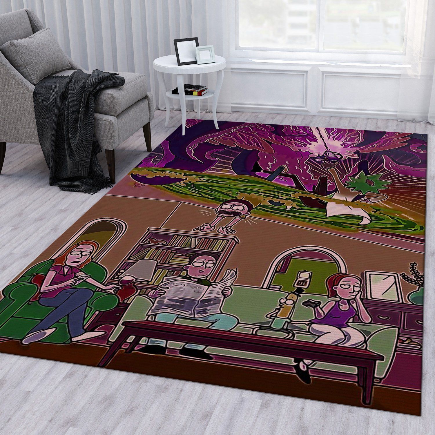 Rick And Morty Christmas Gift Rug Bedroom Rug Home Decor Floor Decor - Indoor Outdoor Rugs