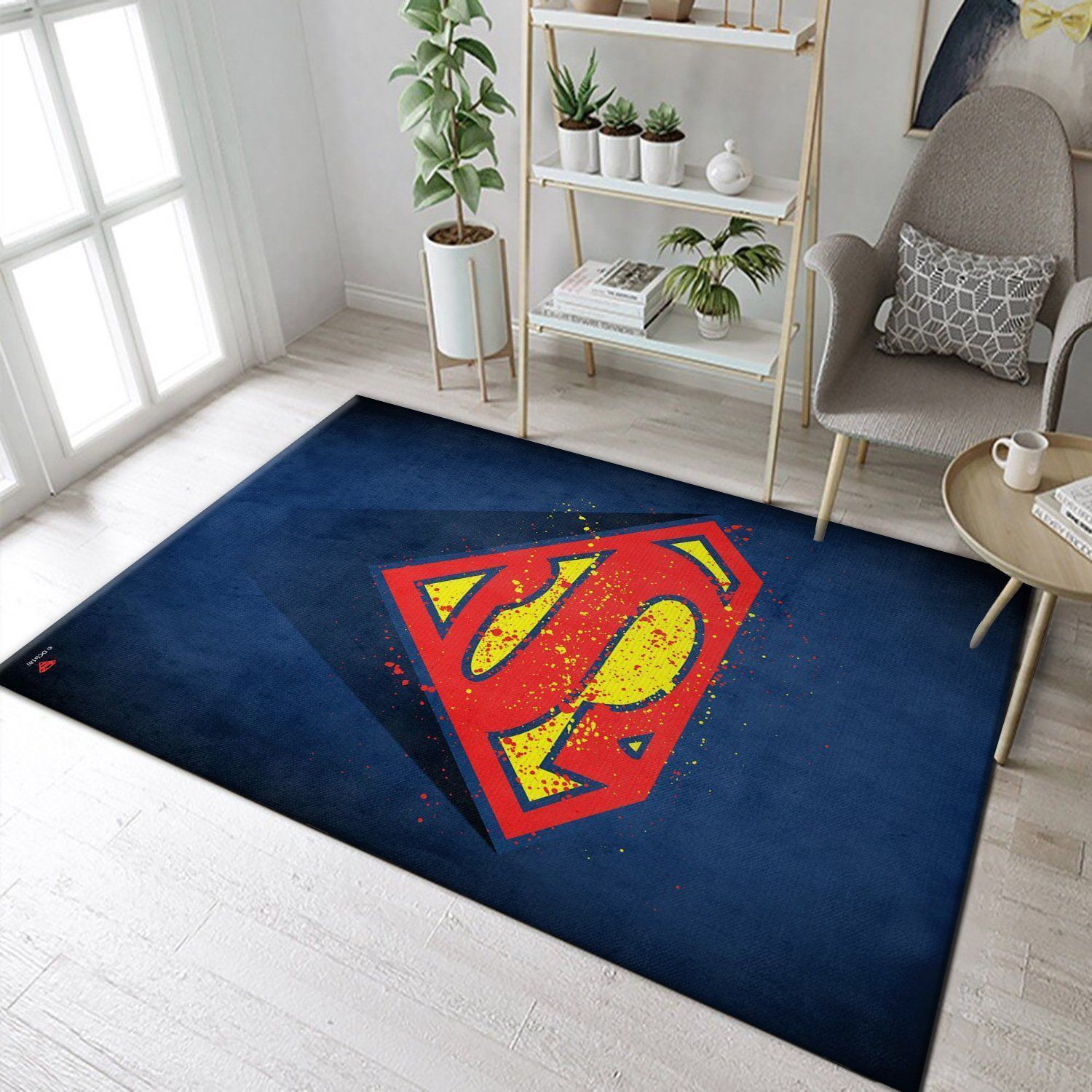 Splattered Logo DC Comics Area Rug, Bedroom, Family Gift US Decor - Indoor Outdoor Rugs