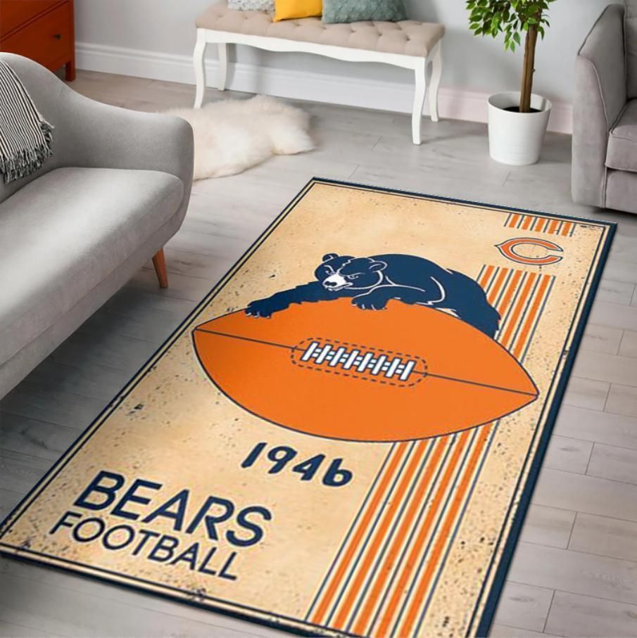 Chicago Bears Football Area Rug Rugs For Living Room Rug Home Decor - Indoor Outdoor Rugs