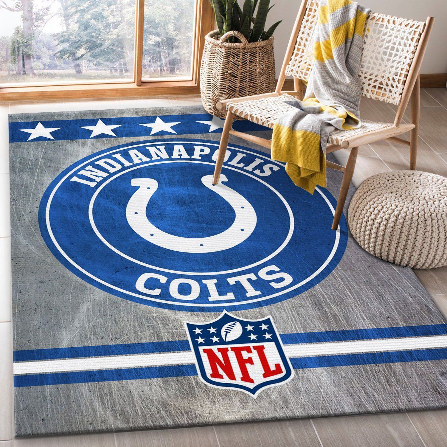 Indianapolis Colts Nfl Football Team Area Rug For Gift Bedroom Rug Home US Decor - Indoor Outdoor Rugs