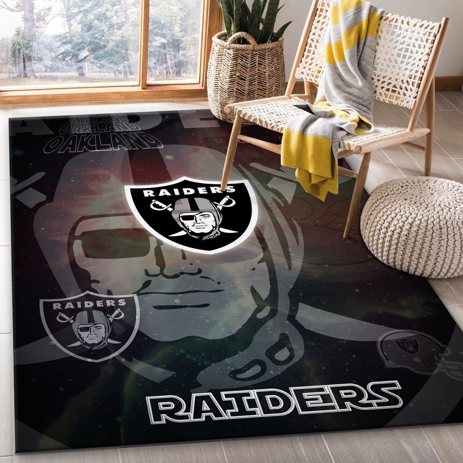 Las Vegas Raiders Nfl Team Rug Bedroom Rug Home US Decor - Indoor Outdoor Rugs