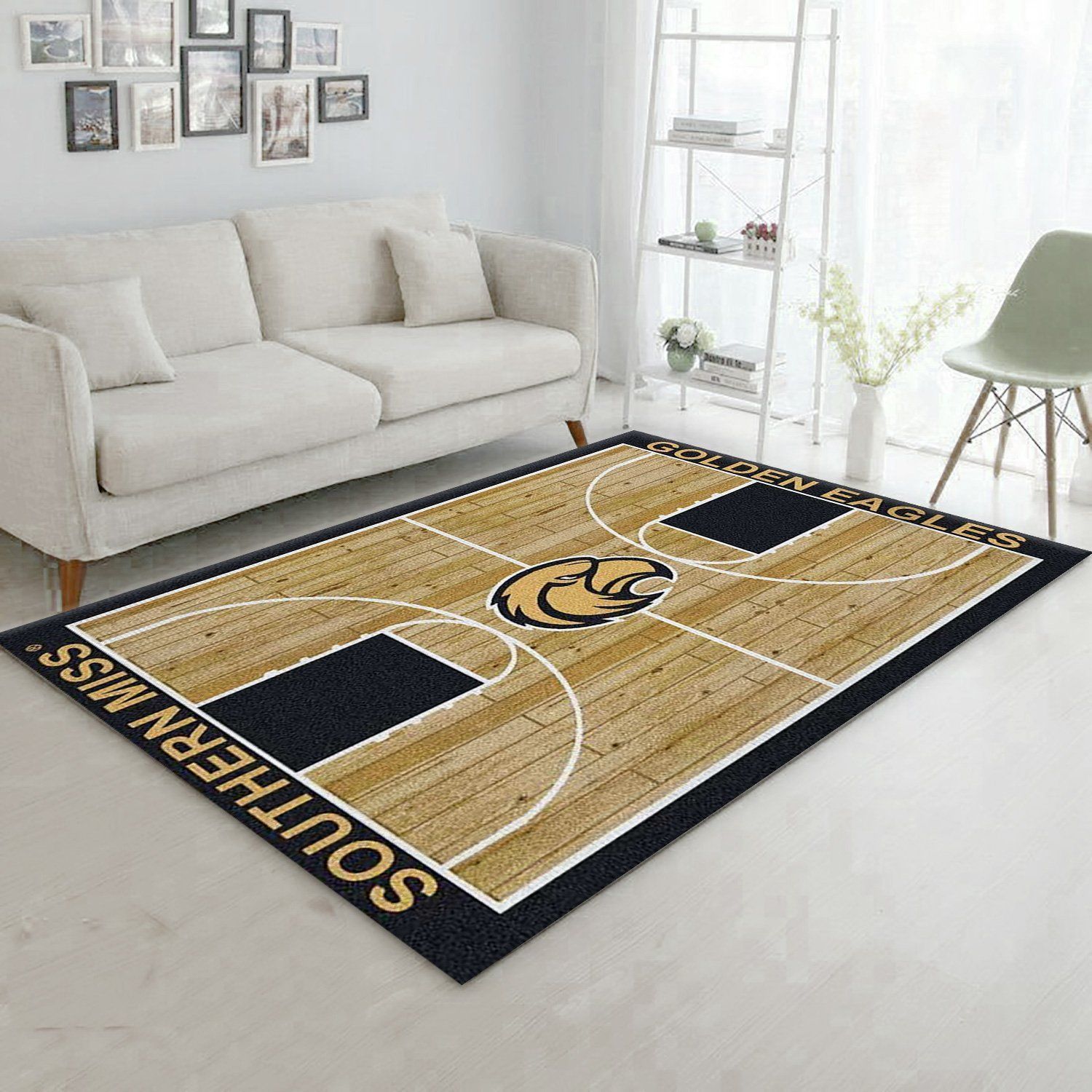 College Home Court Southern Mississippi Basketball Team Logo Area Rug, Bedroom Rug, Home Decor Floor Decor - Indoor Outdoor Rugs