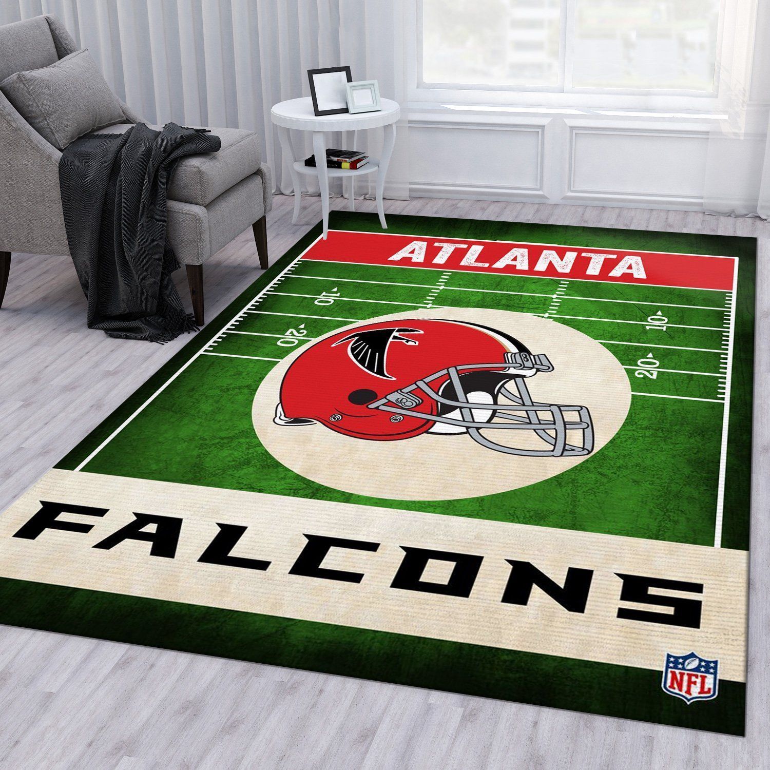 Atlanta Falcons End Zone Nfl Rug Living Room Rug US Gift Decor - Indoor Outdoor Rugs