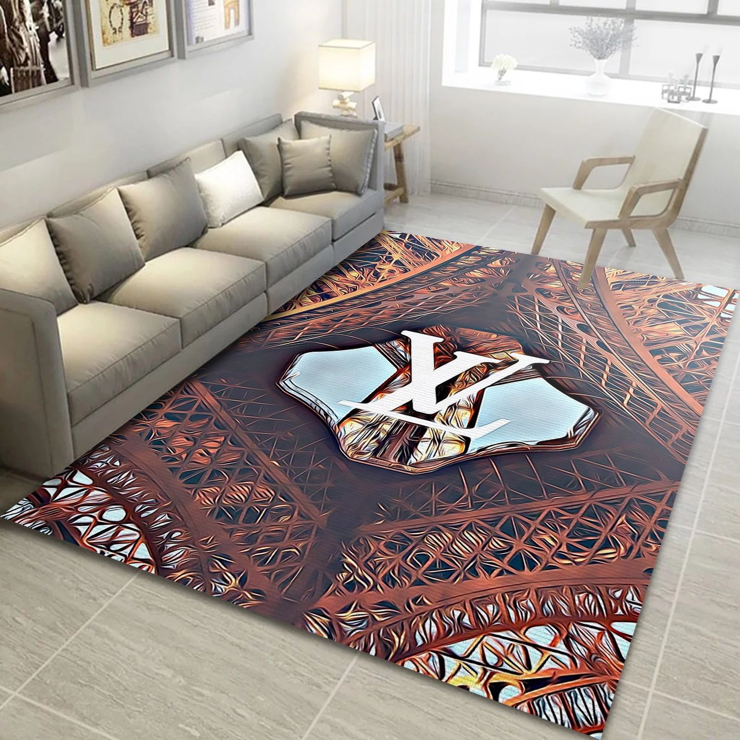 Louis Vuitton Paris Art , Living Room Rug - US Gift Decor - Indoor Outdoor Rugs