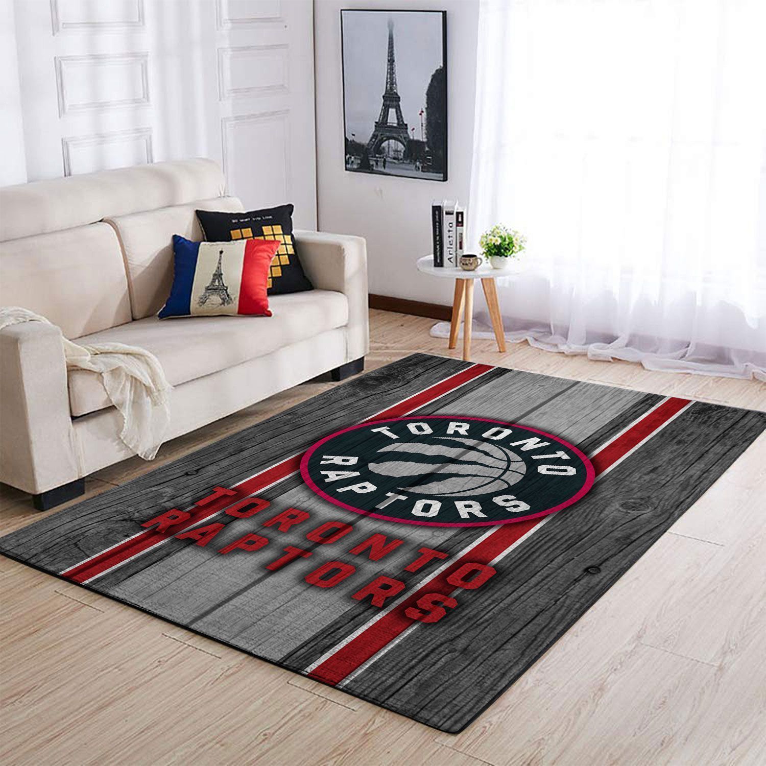 Toronto Raptors Nba Team Logo Wooden Style Nice Gift Home Decor Rectangle Area Rug - Indoor Outdoor Rugs