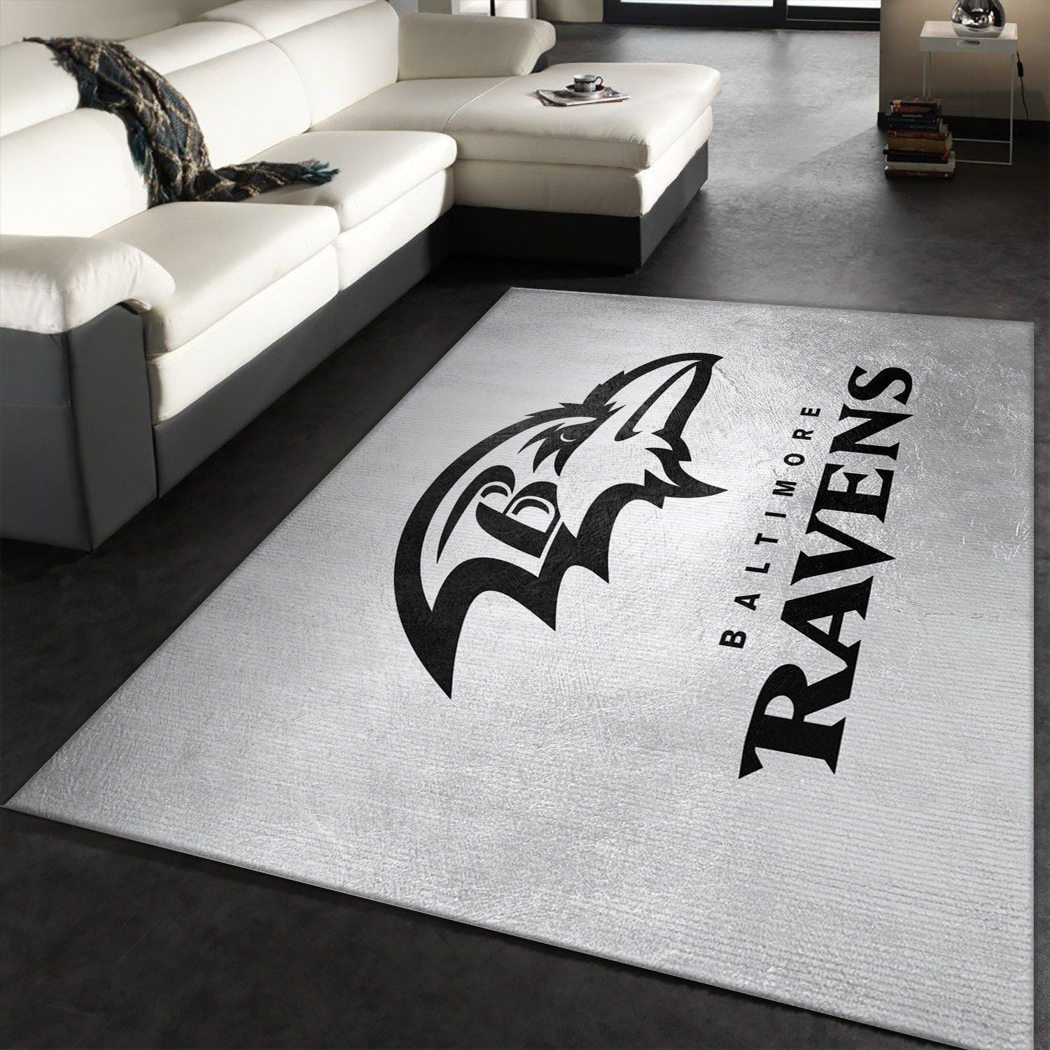 Baltimore Ravens Silver NFL Area Rug For Christmas, Living room and bedroom Rug, US Gift Decor - Indoor Outdoor Rugs