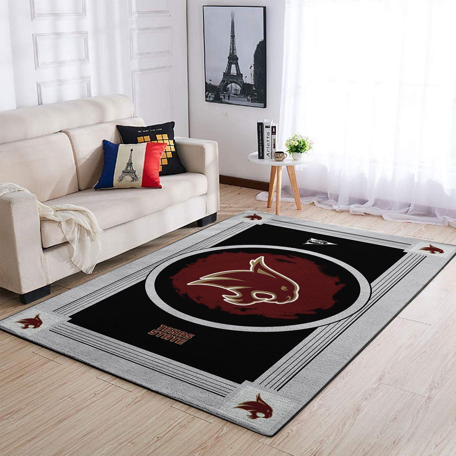 Texas State Bobcats Ncaa Team Logo Nice Gift Home Decor Rectangle Area Rug - Indoor Outdoor Rugs