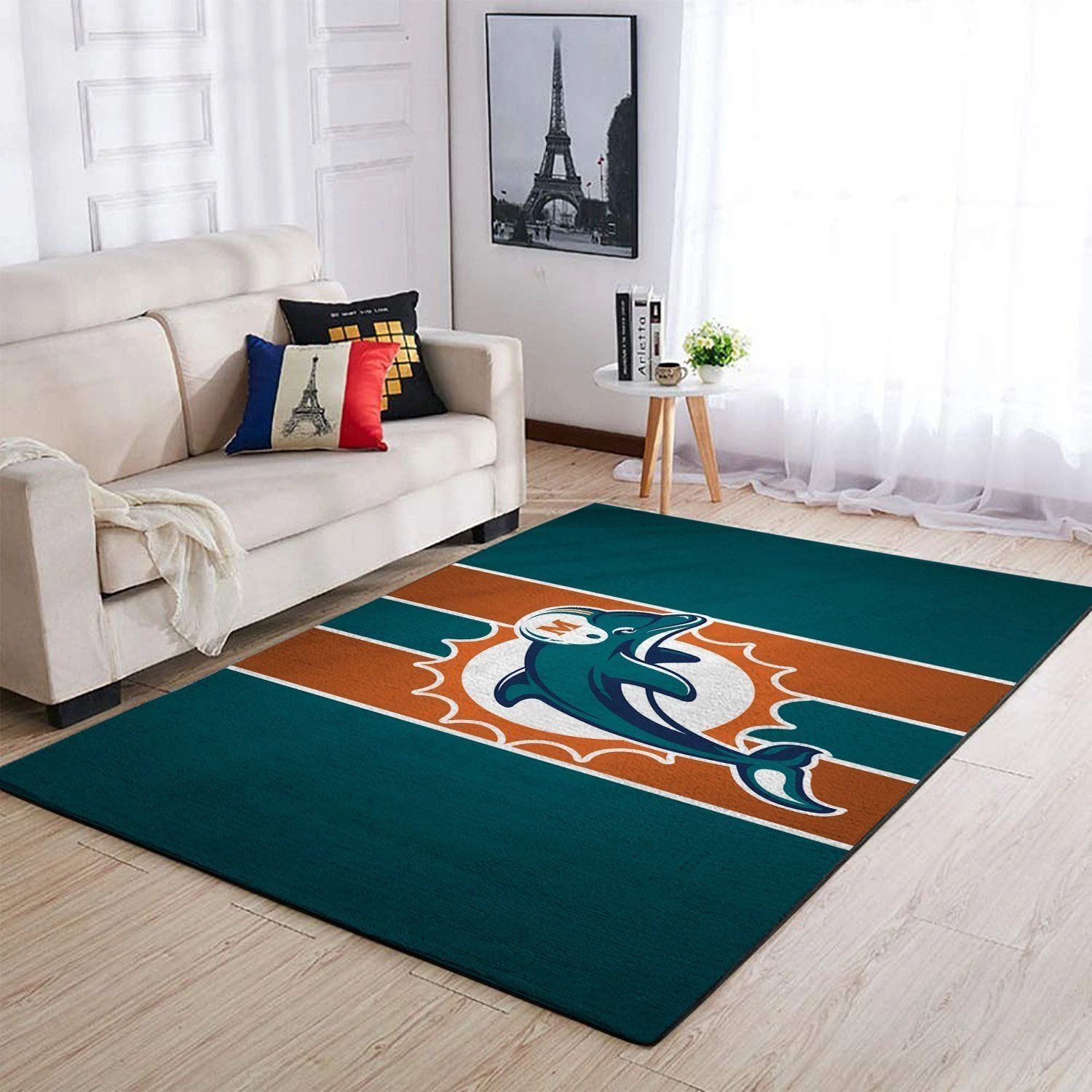 Miami Dolphins Area Rug Nfl Football Floor Decor 1910071 - Indoor Outdoor Rugs