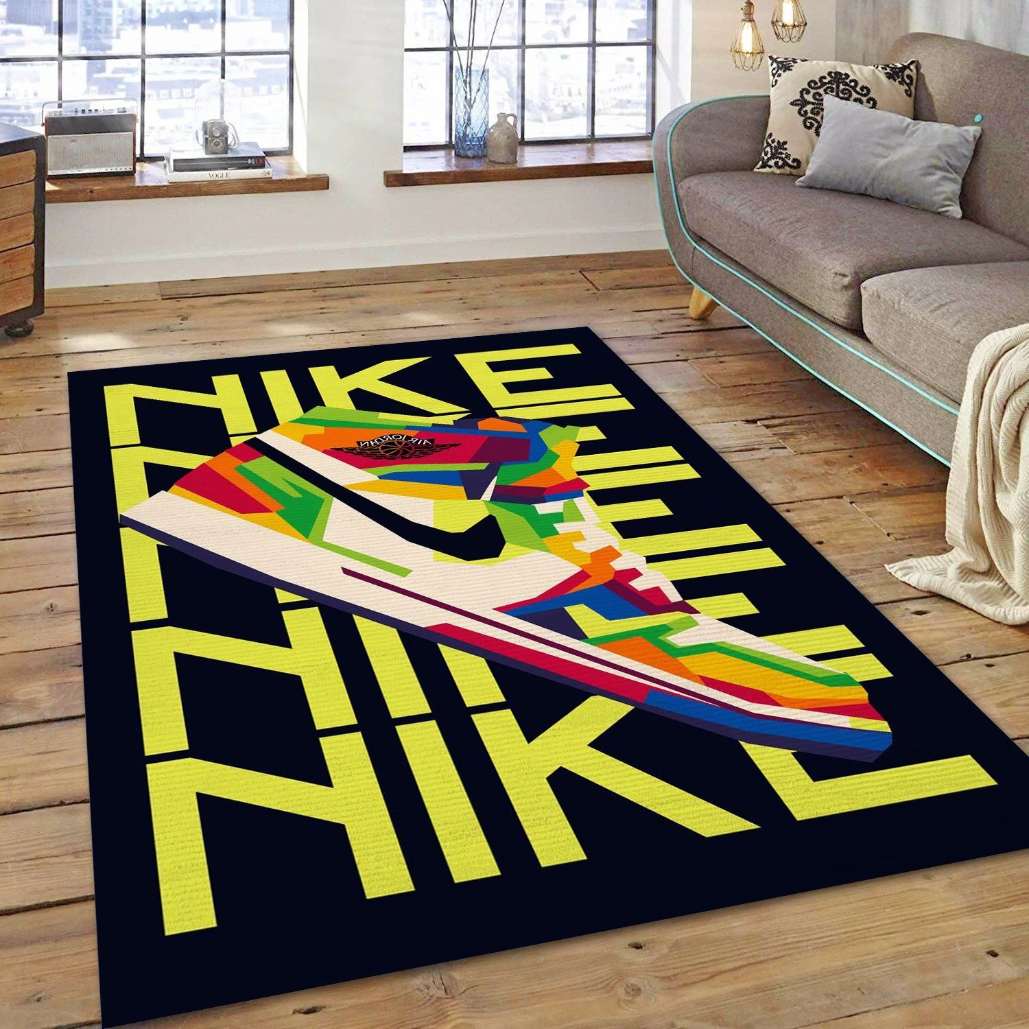 Original Sneakers Pop Art , Living Room Rug - Home Decor Floor Decor - Indoor Outdoor Rugs