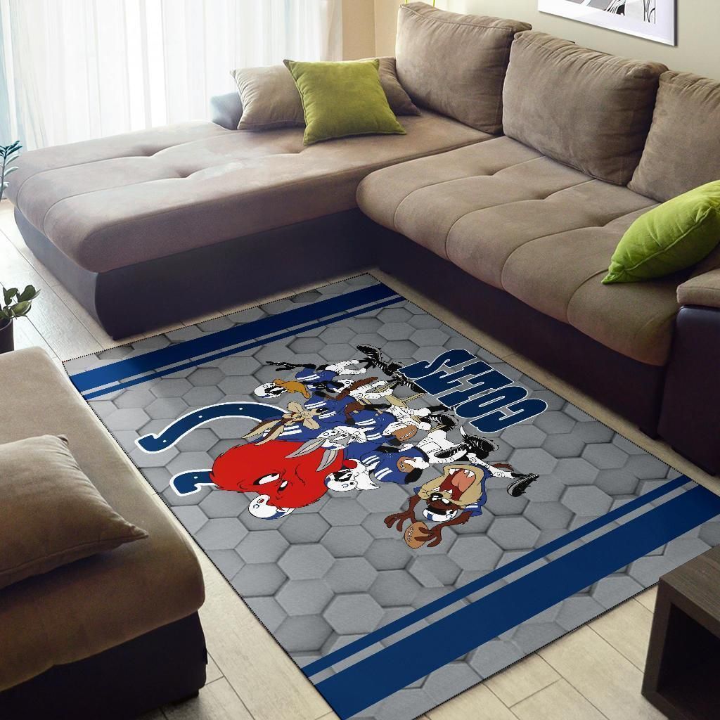 Looney Tunes Colts Team Rug Area Football Carpet Fan Gift - Indoor Outdoor Rugs