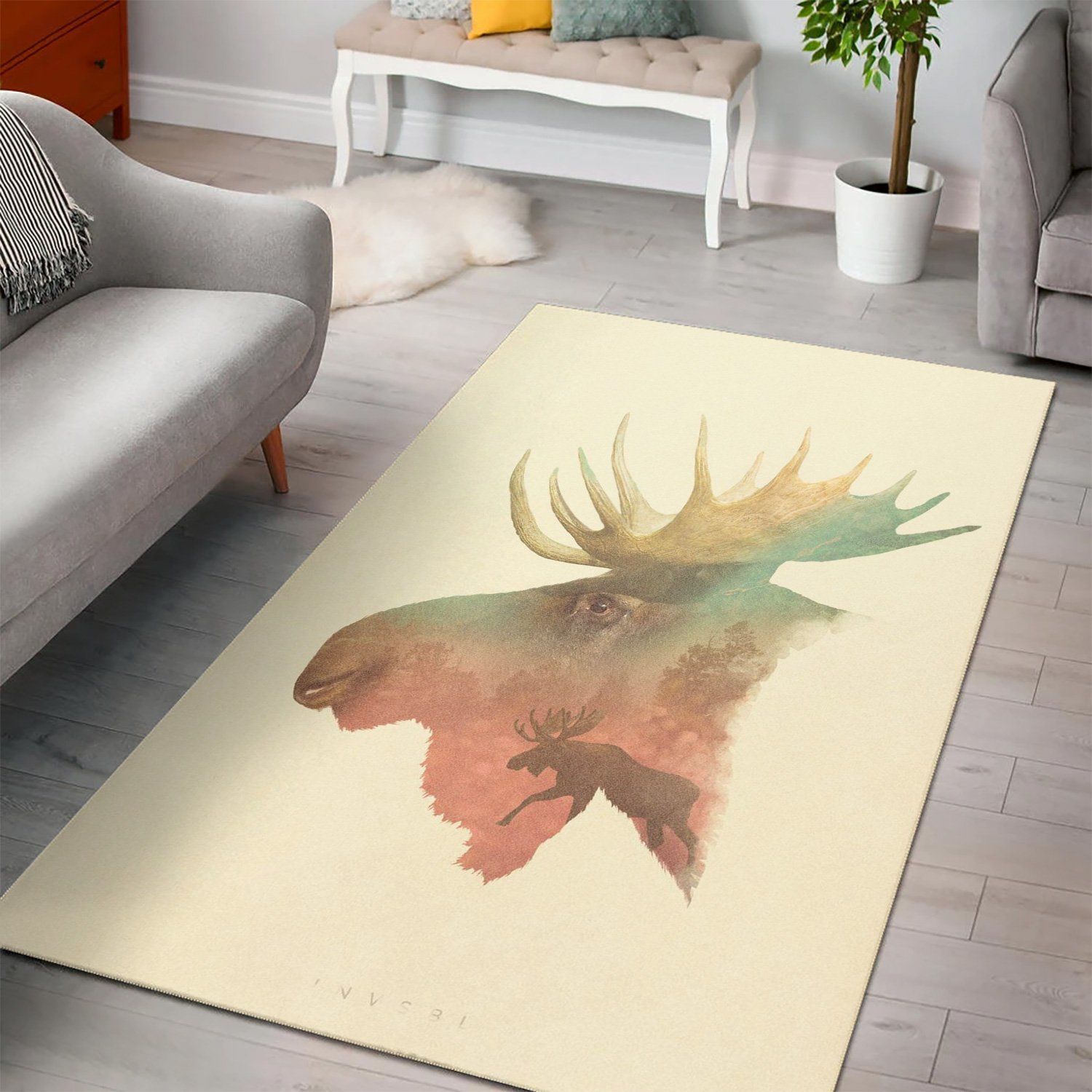 Bull Moose Carpet Living Room, Room Rugs, Floor Decor Home Decor - Indoor Outdoor Rugs