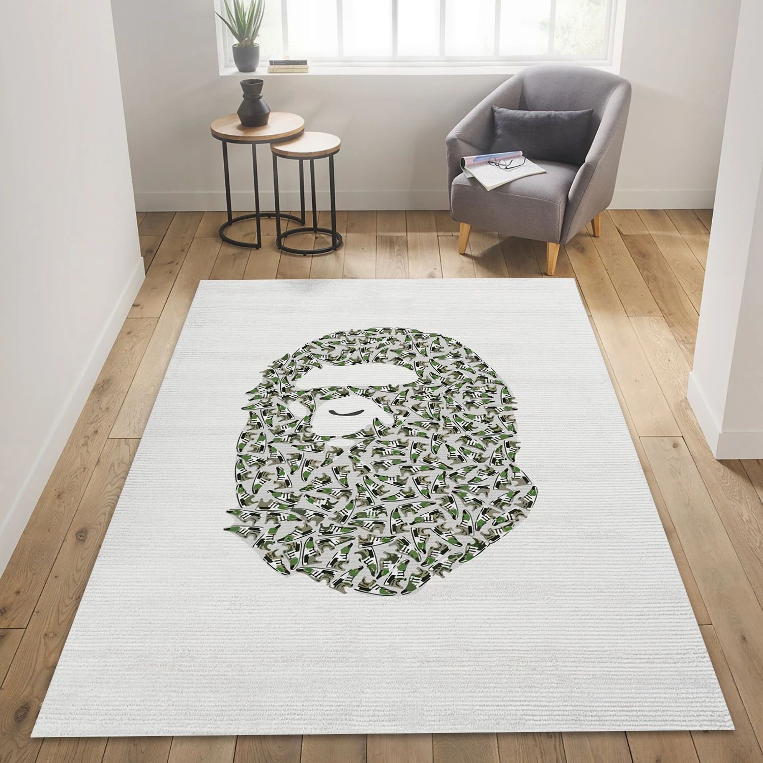 Bape Sneakerhead Hypebeast Fashion Brand Rectangle Rug, Living Room Rug - Family US Decor - Indoor Outdoor Rugs