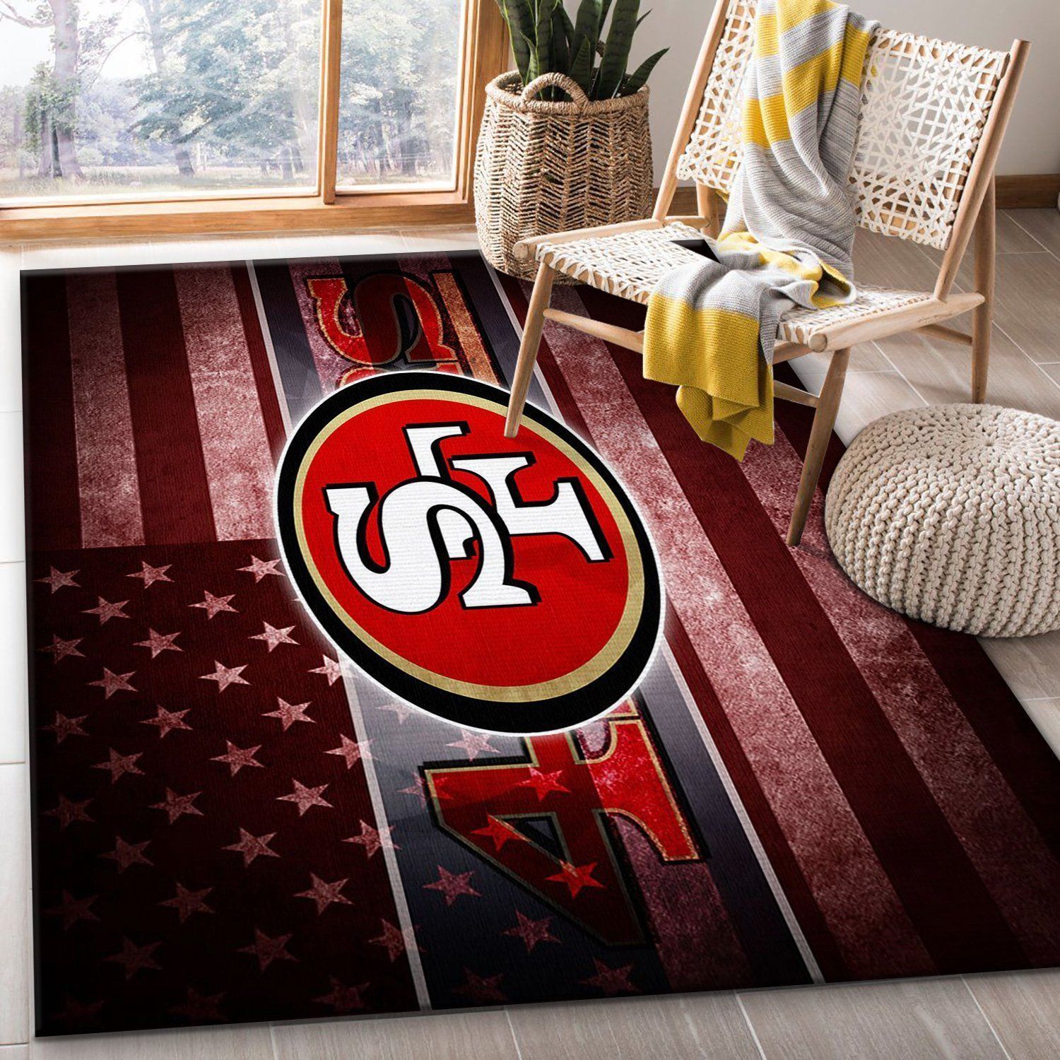 San Francisco 49ers Nfl Area Rug For Christmas Living Room Rug US Gift Decor - Indoor Outdoor Rugs