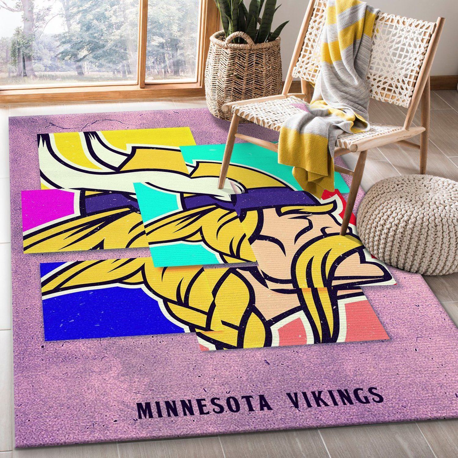 Minnesota Vikings NFL Rug Living Room Rug Christmas Gift US Decor - Indoor Outdoor Rugs