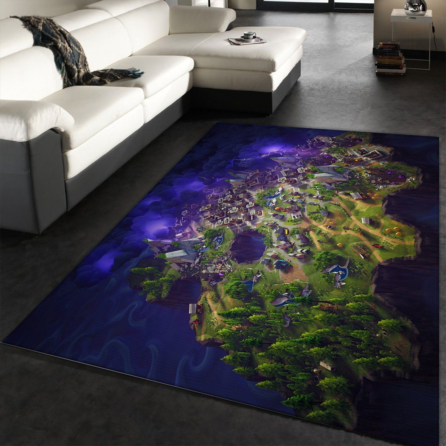 Fortnite Map Gaming Area Rug Bedroom Home Decor Floor Decor - Indoor Outdoor Rugs