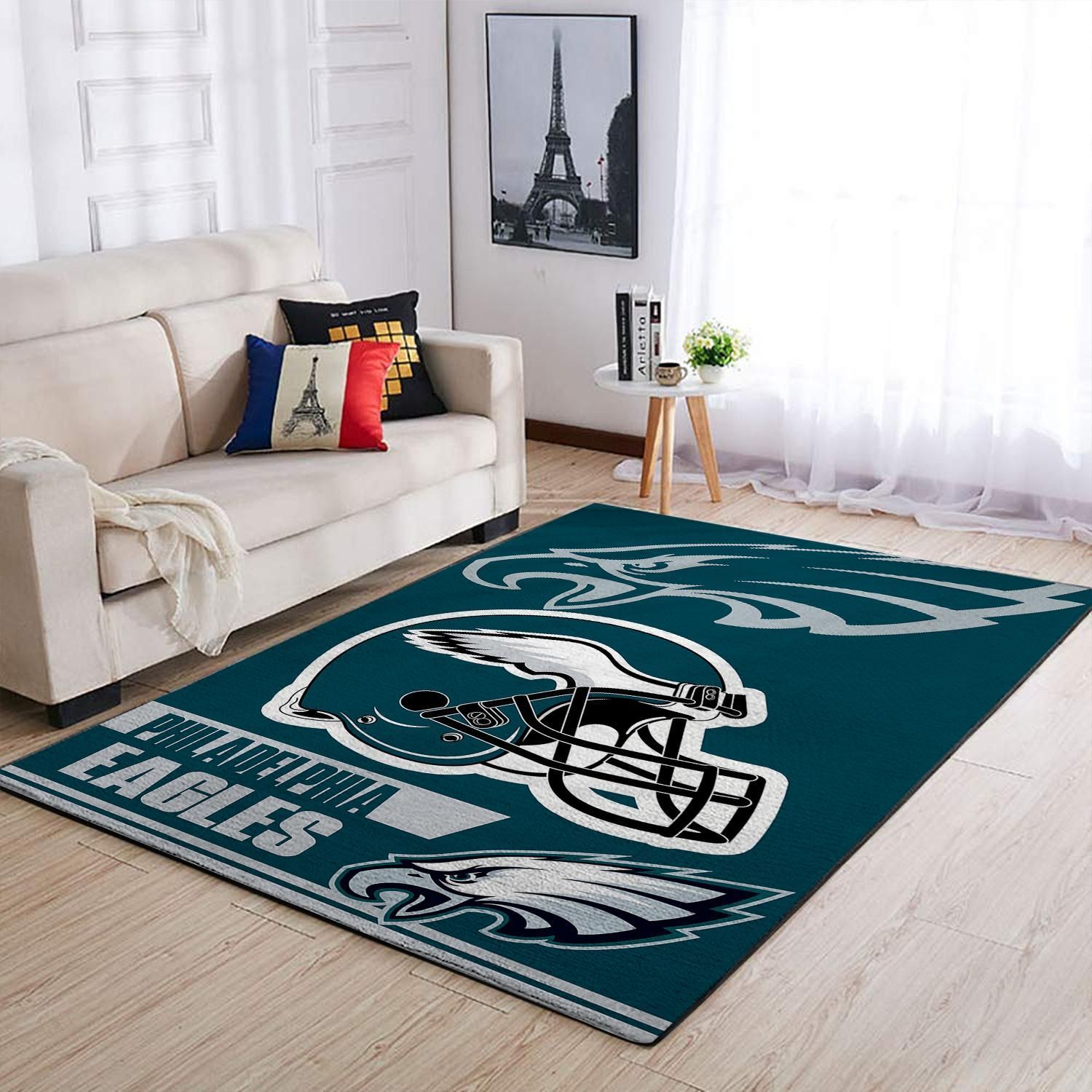 Philadelphia Eagles Nfl Team Logo Helmet Nice Gift Home Decor Area Rug Rugs For Living Room Rug Home Decor - Indoor Outdoor Rugs