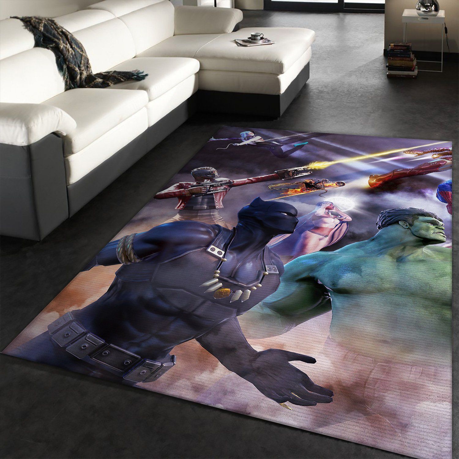 Black Panther SuperHeros Area Rugs Marvel Movies Living Room Carpet Floor Decor The US Decor - Indoor Outdoor Rugs