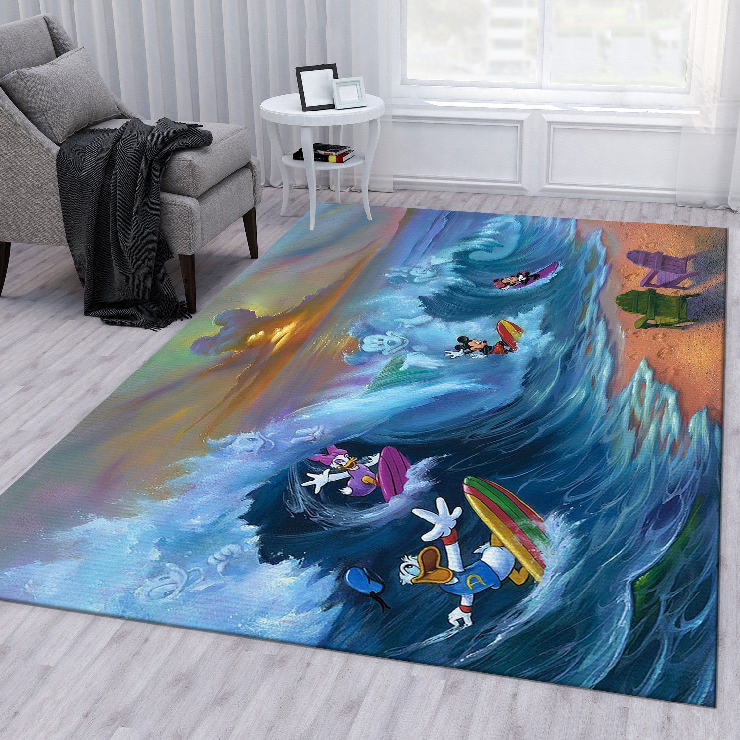 Surfing Disney Area Rug Living Room Rug Home Decor - Indoor Outdoor Rugs