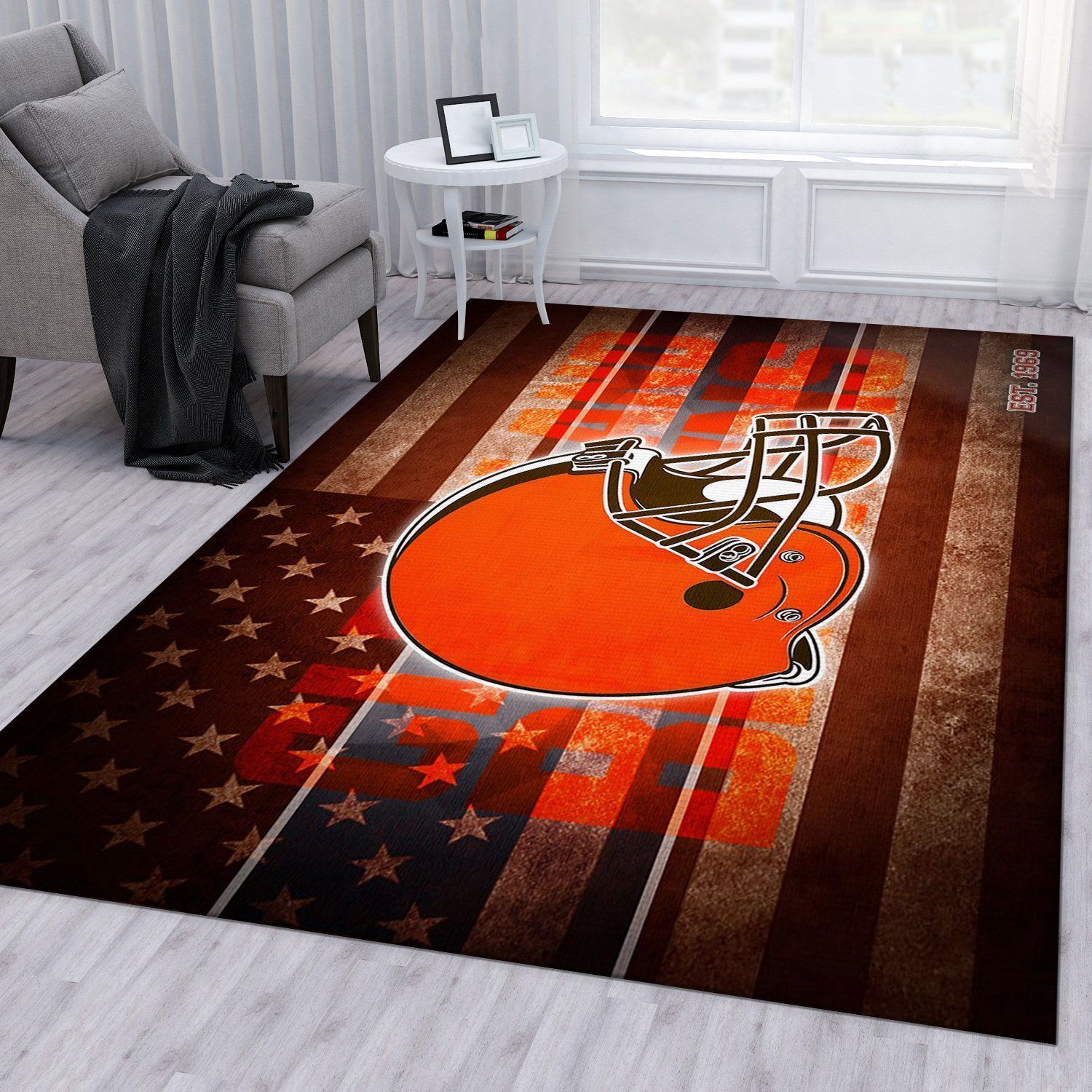 Cleveland Browns Nfl Rug Bedroom Rug Home Decor Floor Decor - Indoor Outdoor Rugs