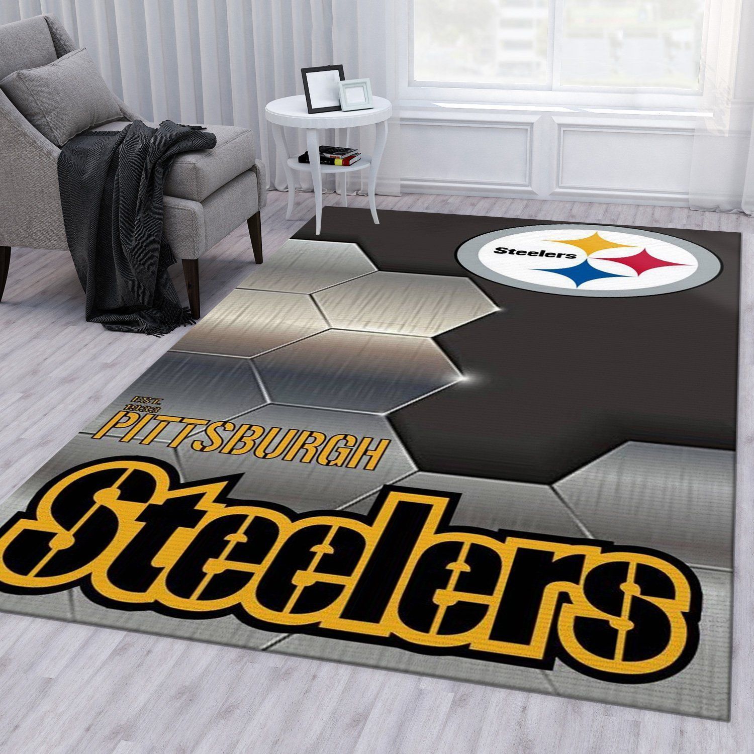 Pittsburgh Steelers 7 Nfl Area Rug For Gift Bedroom Rug Home US Decor - Indoor Outdoor Rugs