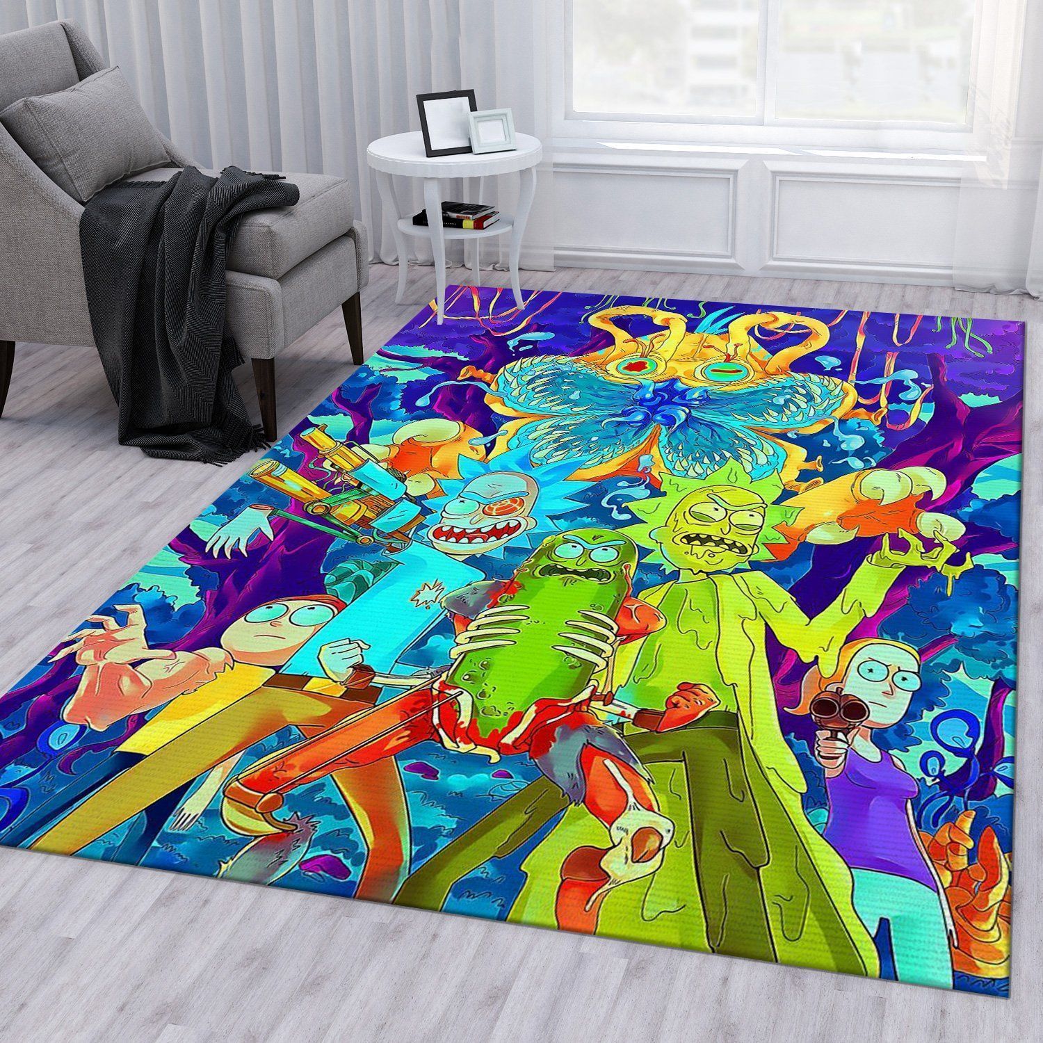 Rick And Morty Christmas Gift Rug Living Room Rug Home Decor Floor Decor - Indoor Outdoor Rugs