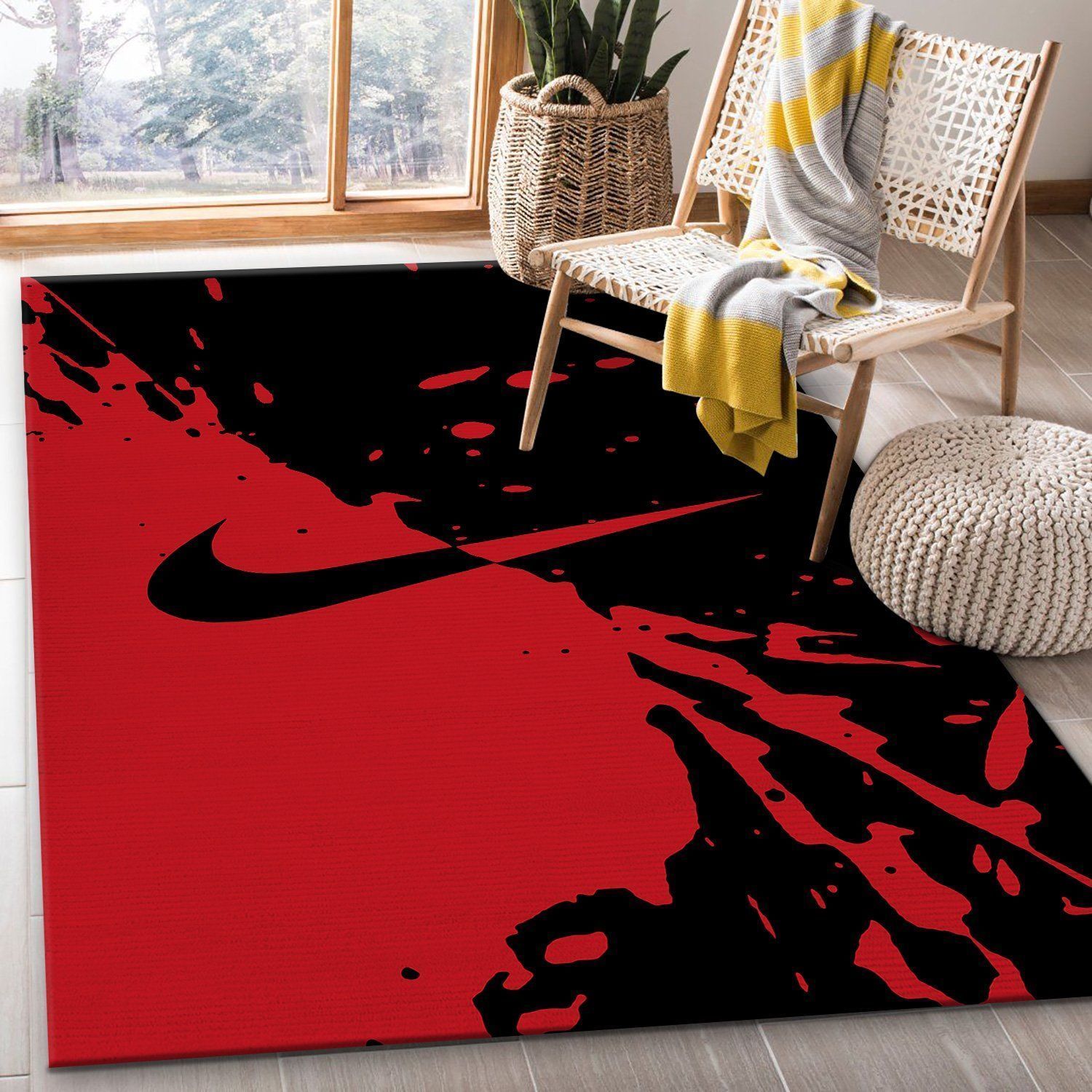 Nike Sport Logo Red Area Rugs Living Room Carpet Fashion Floor Decor The US Decor - Indoor Outdoor Rugs