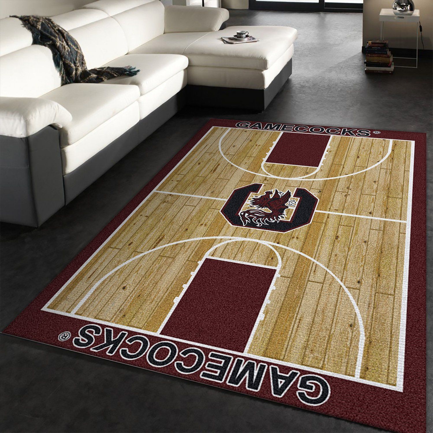 College Home Court South Carolina Basketball Team Logo Area Rug, Living Room Rug, Home US Decor - Indoor Outdoor Rugs