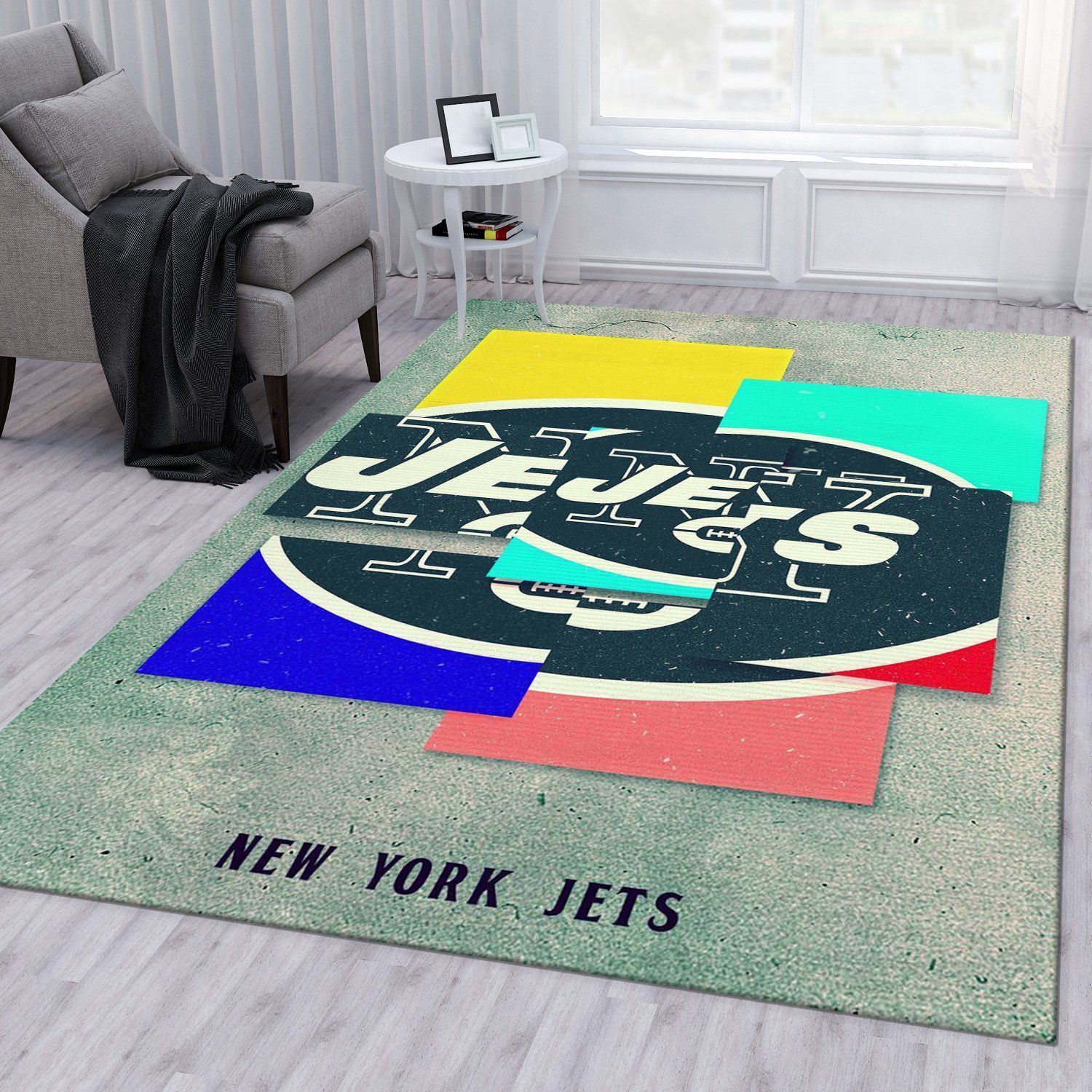 New York Jets NFL Area Rug For Christmas Bedroom Rug US Gift Decor - Indoor Outdoor Rugs