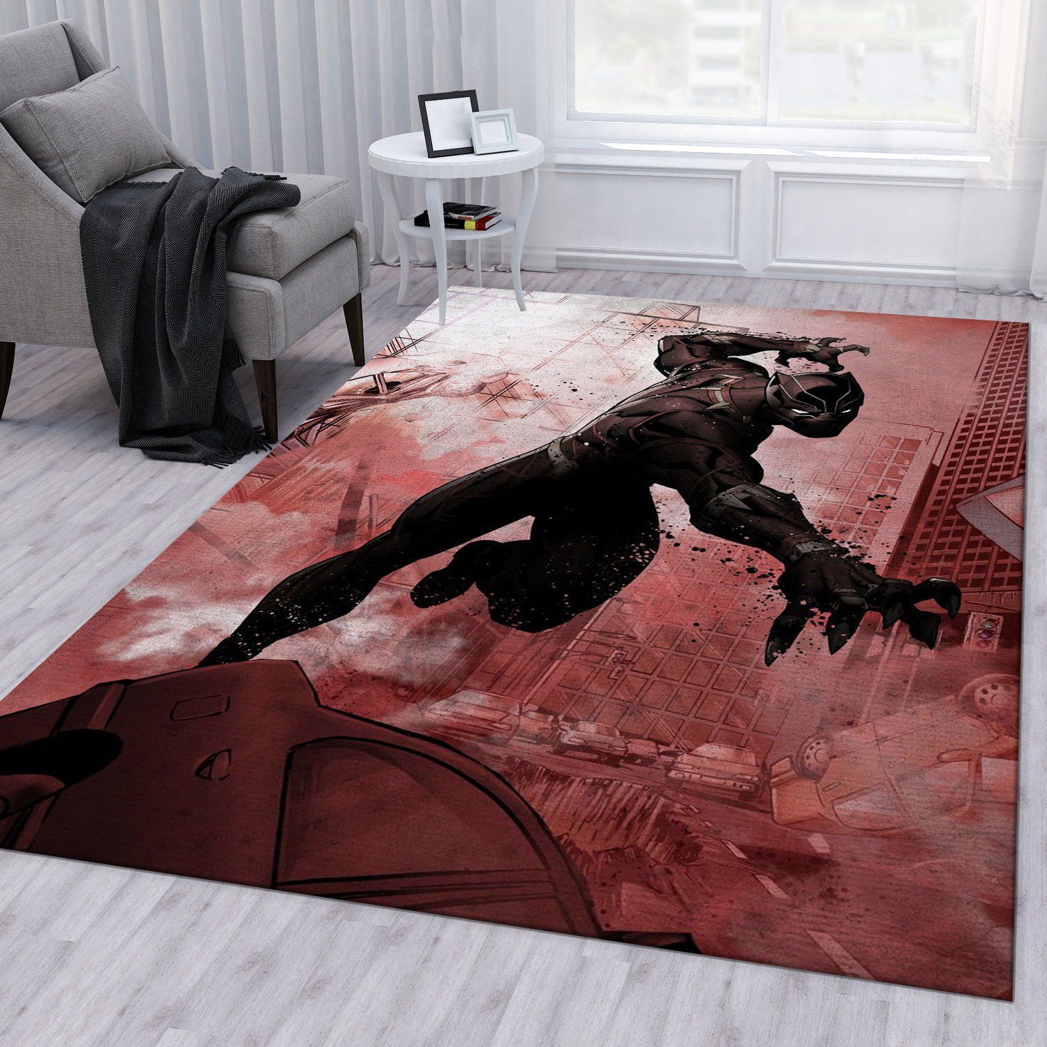 Black Panther Rug Living Room Rug Home US Decor - Indoor Outdoor Rugs